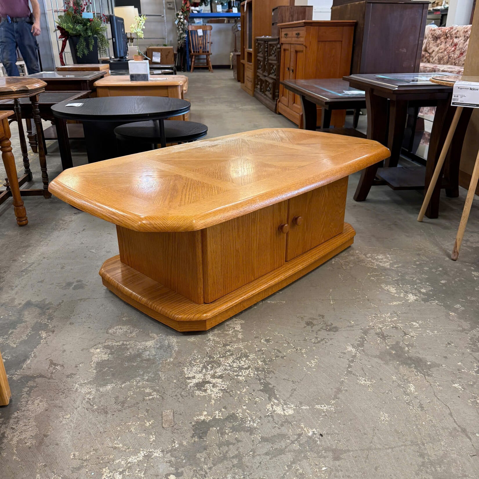 Wooden Coffee Table on Wheels