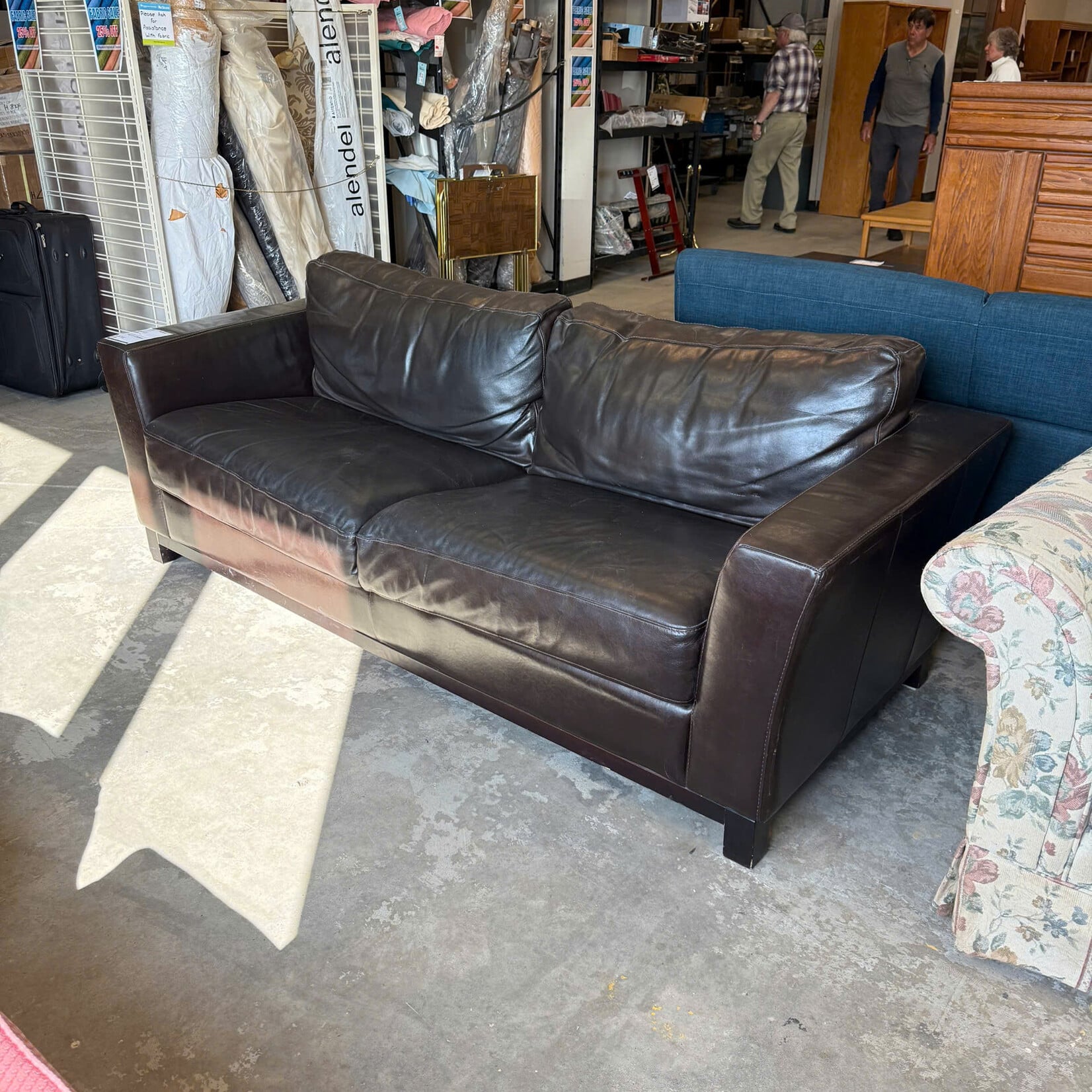 Dark Brown Leather Sofa