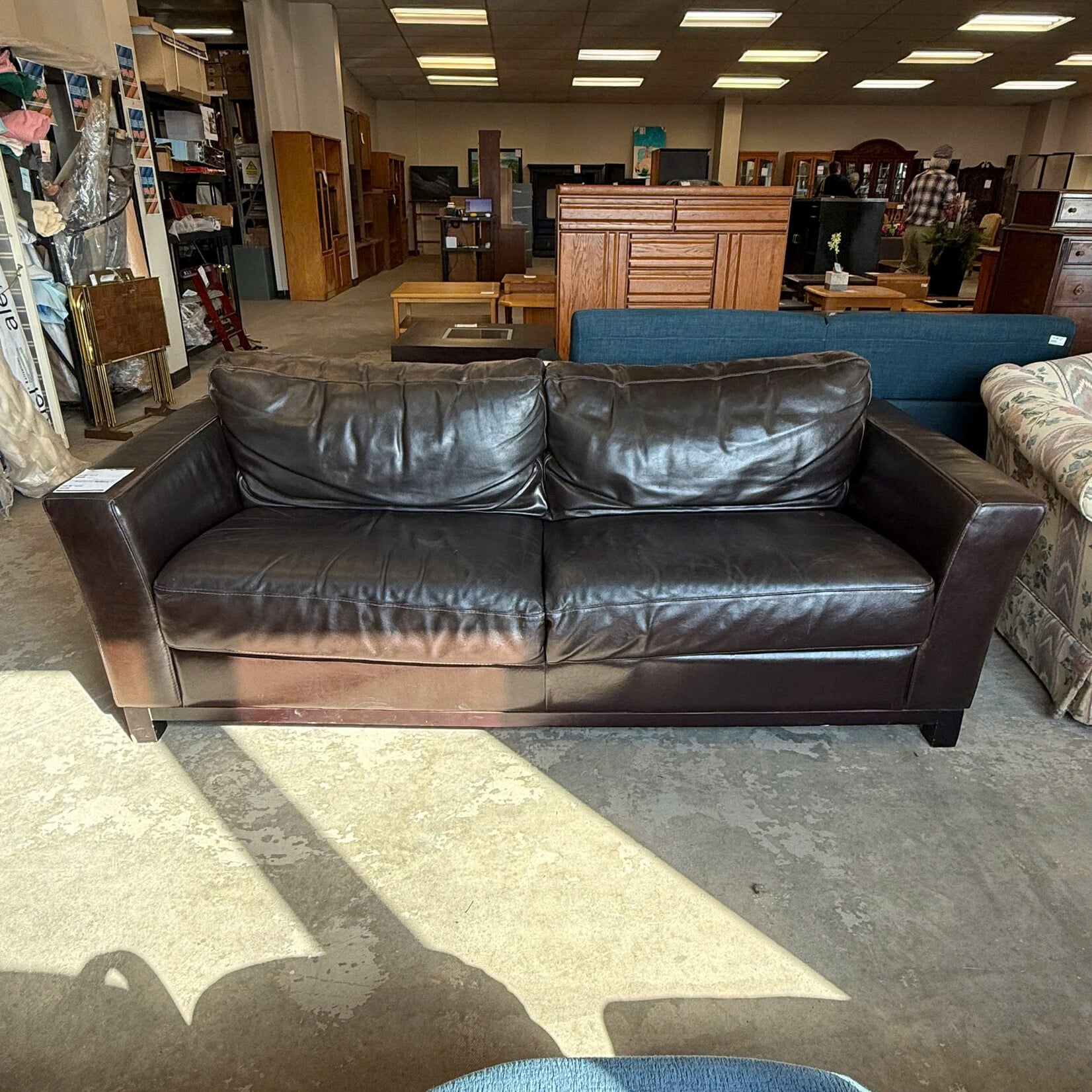 Dark Brown Leather Sofa