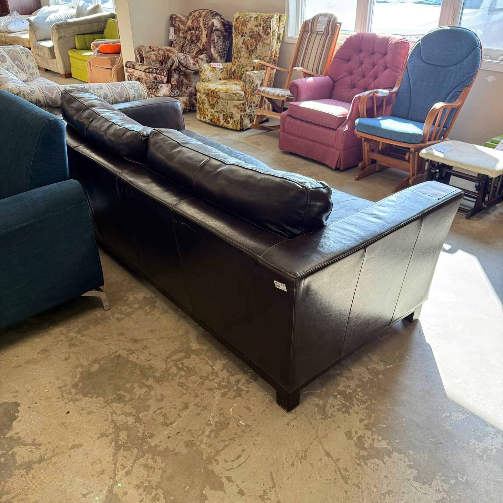 Dark Brown Leather Sofa