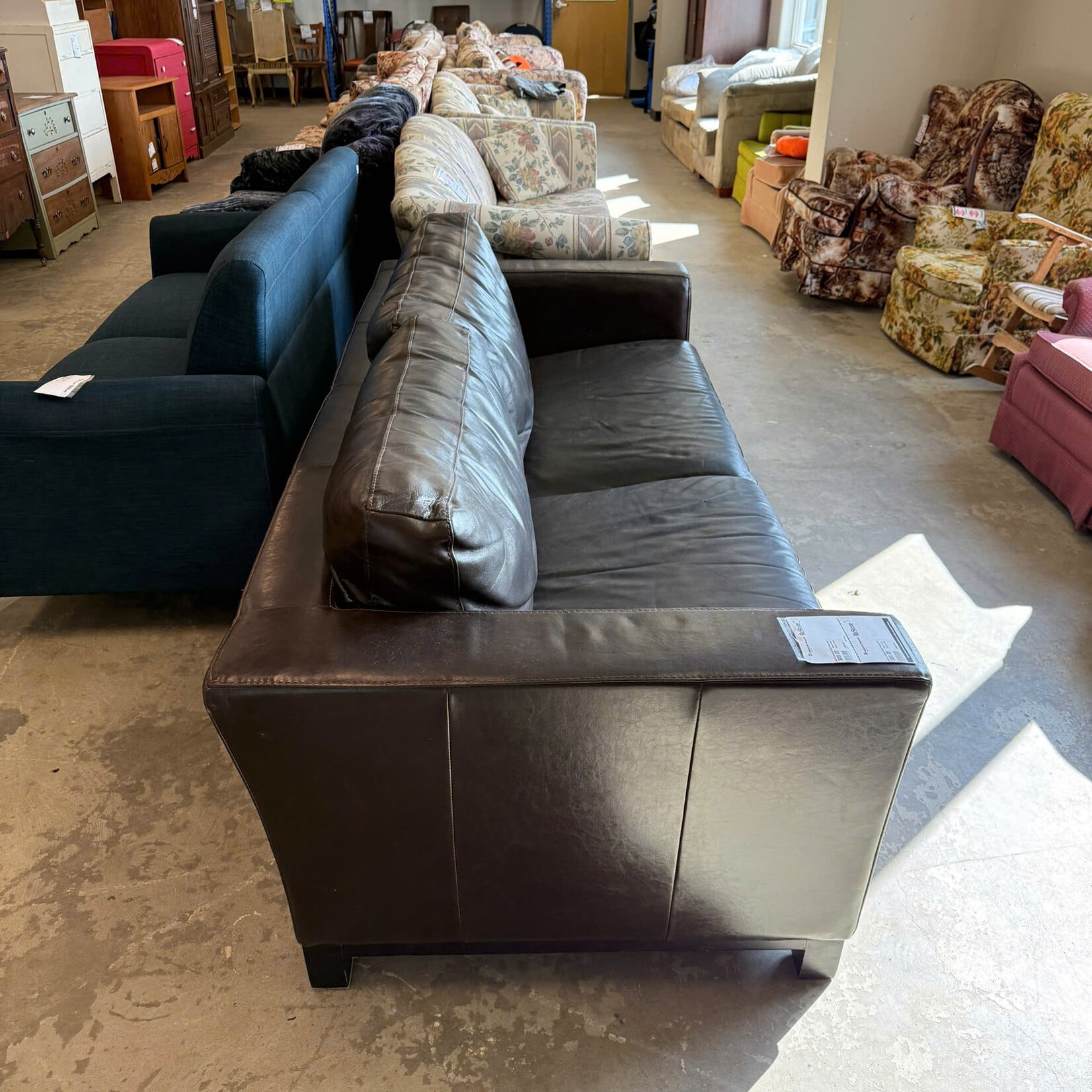 Dark Brown Leather Sofa