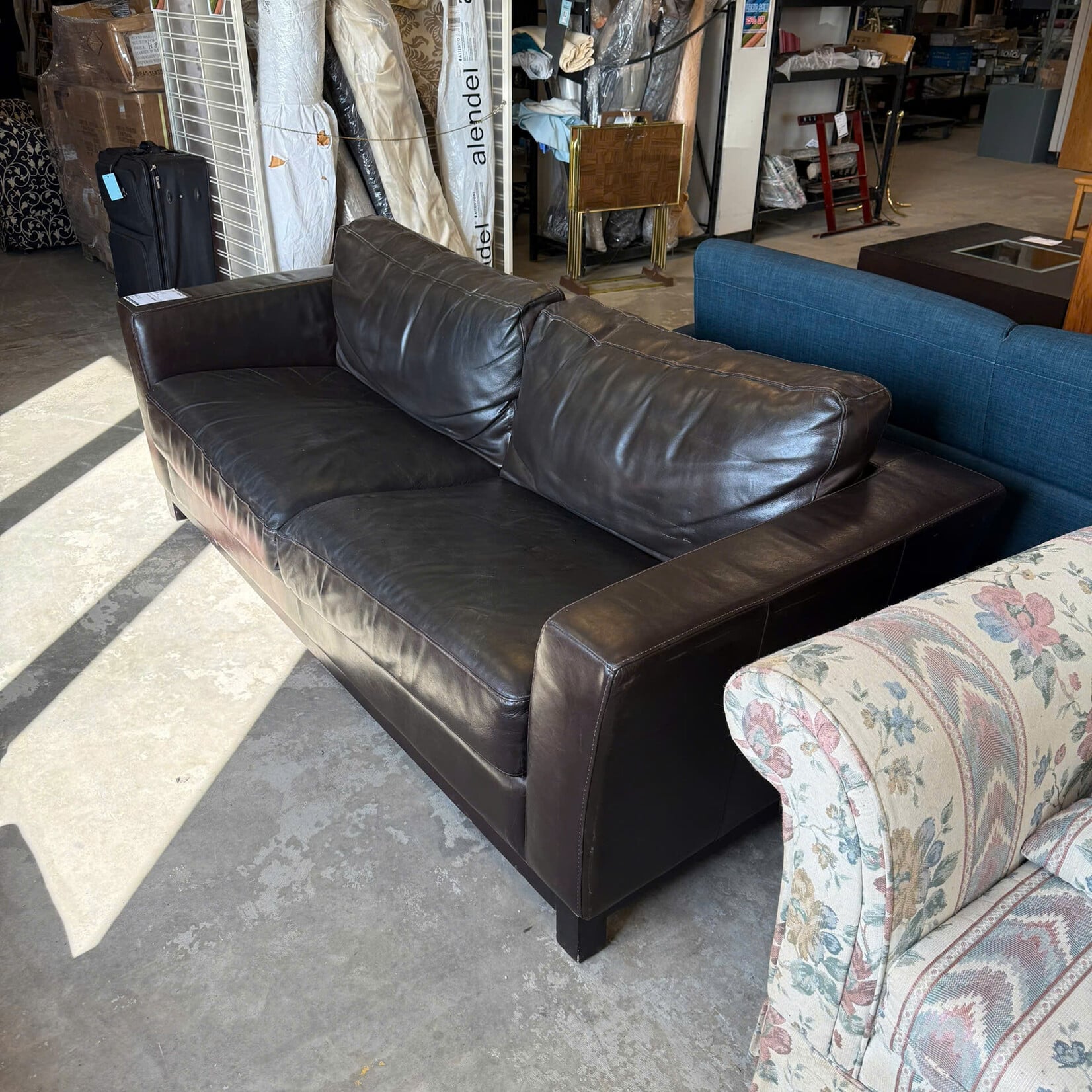 Dark Brown Leather Sofa