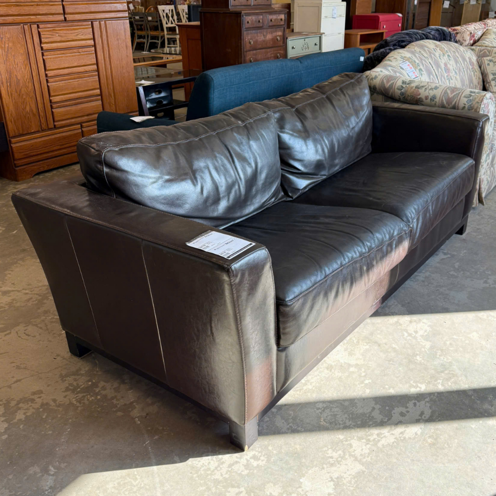 Dark Brown Leather Sofa