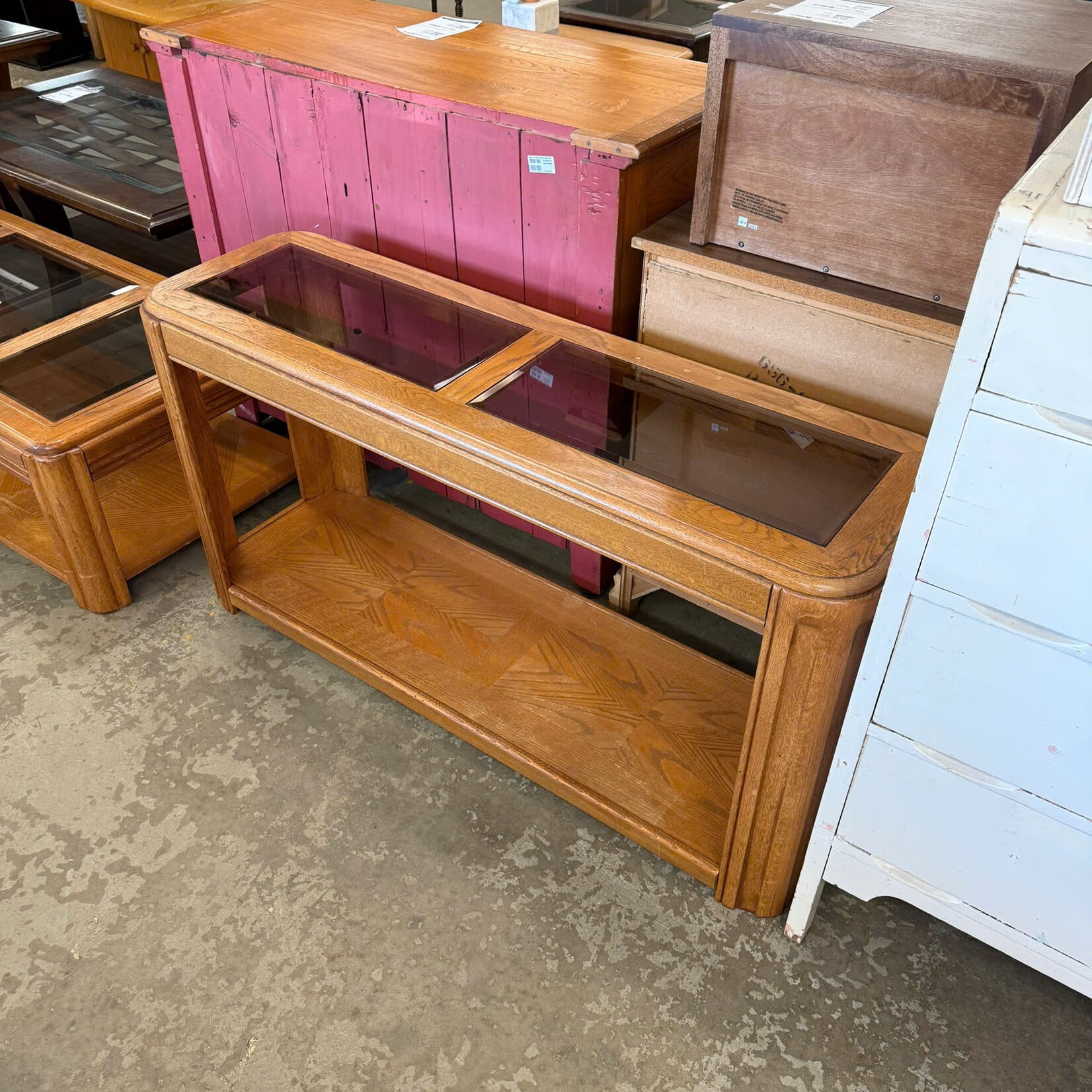 2 Glass Console Table