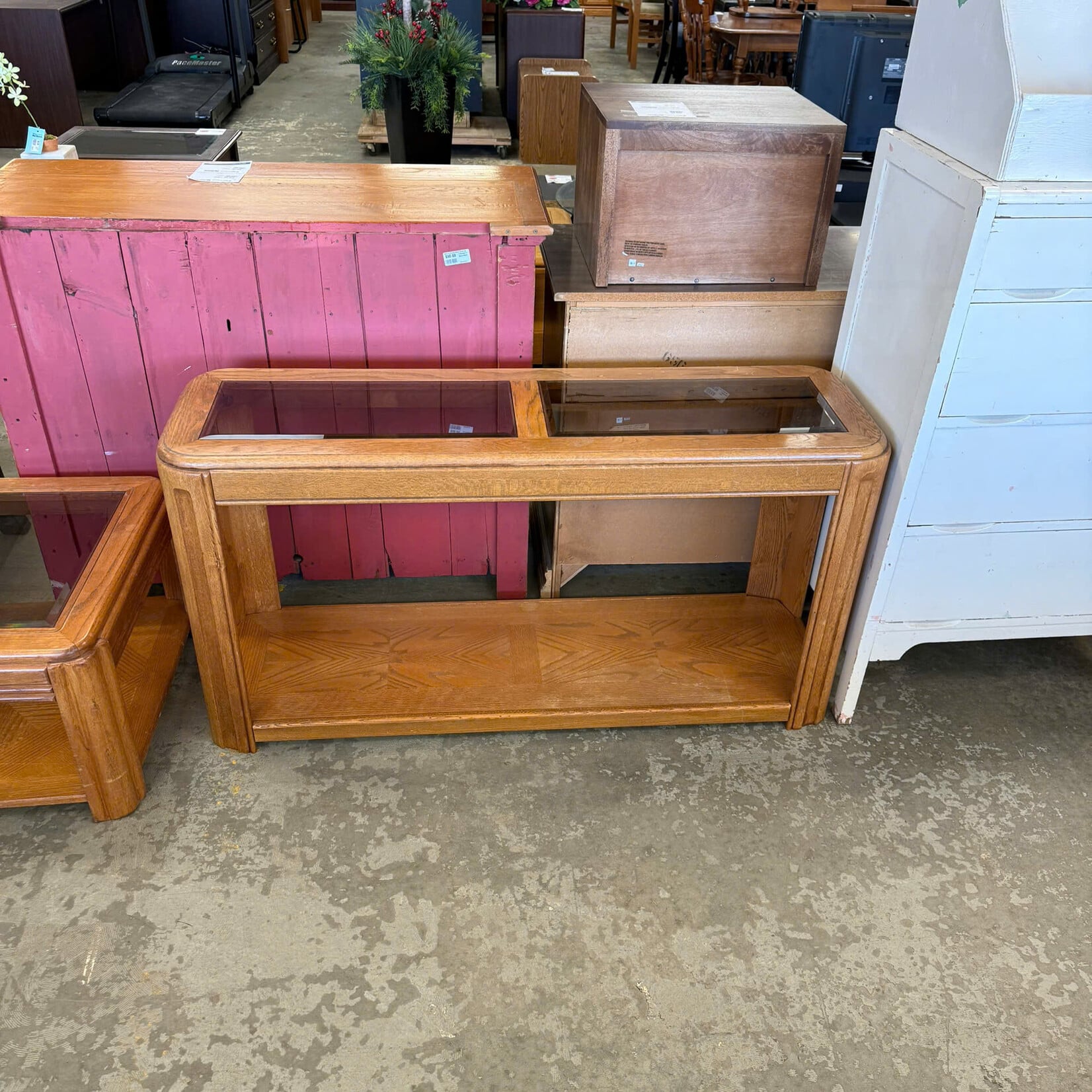 2 Glass Console Table