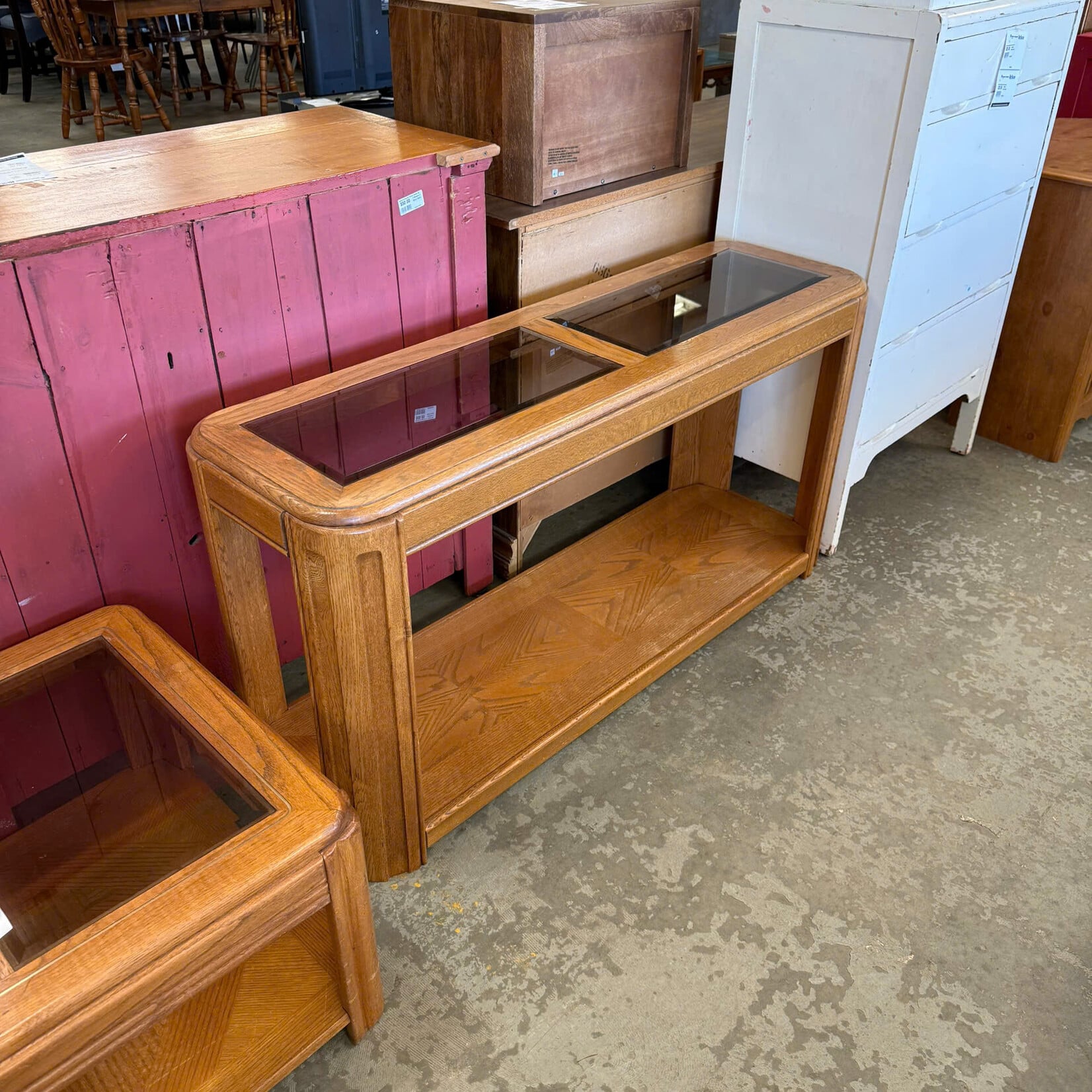 2 Glass Console Table