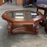 Octagon Glass on Top Coffee Table