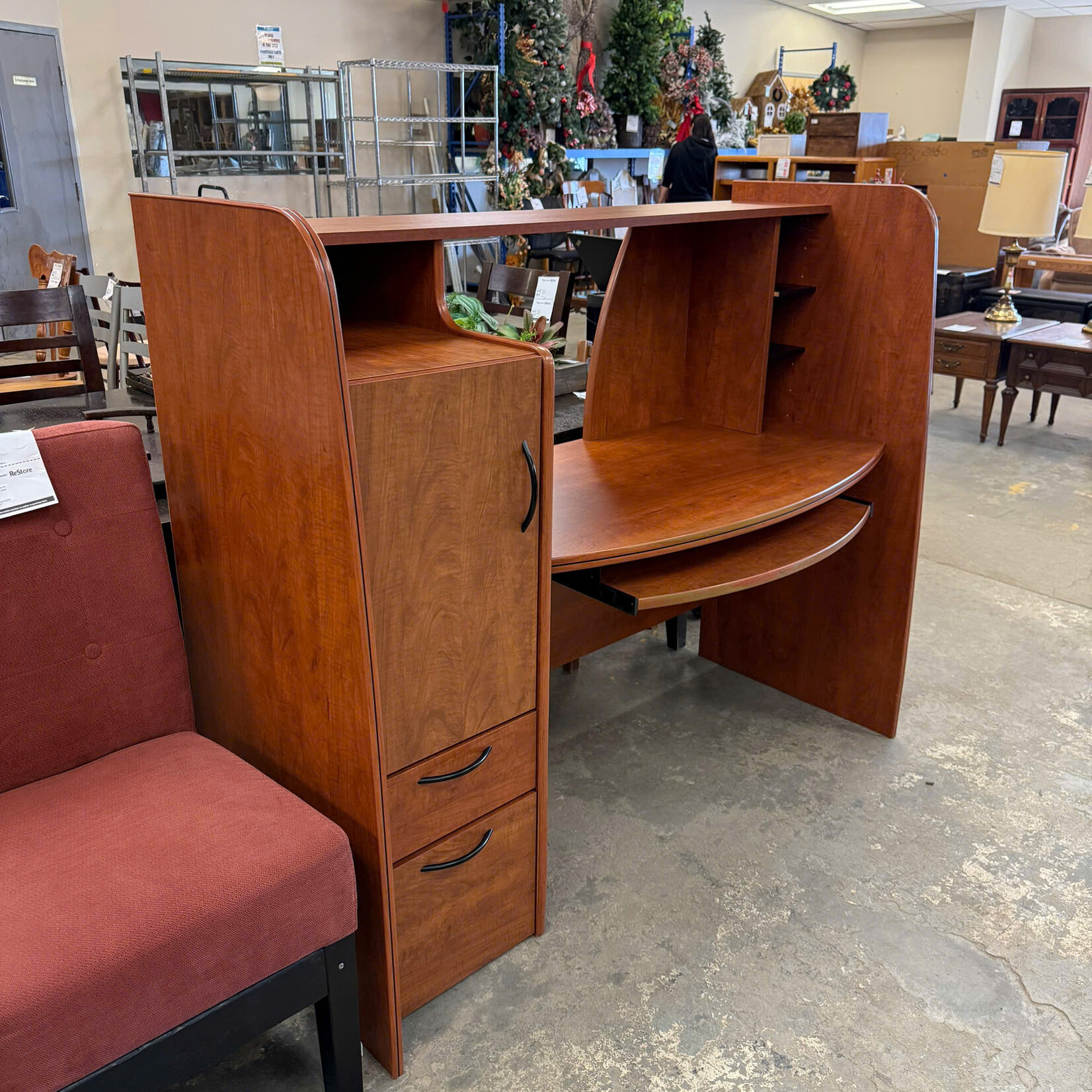 Wooden Computer Desk W/Hutch