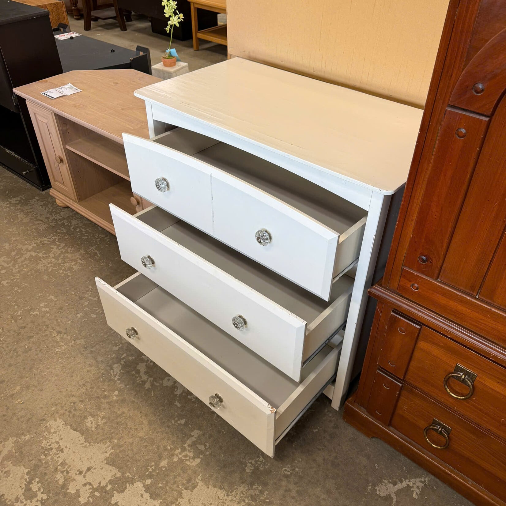 3 Drawer White Dresser