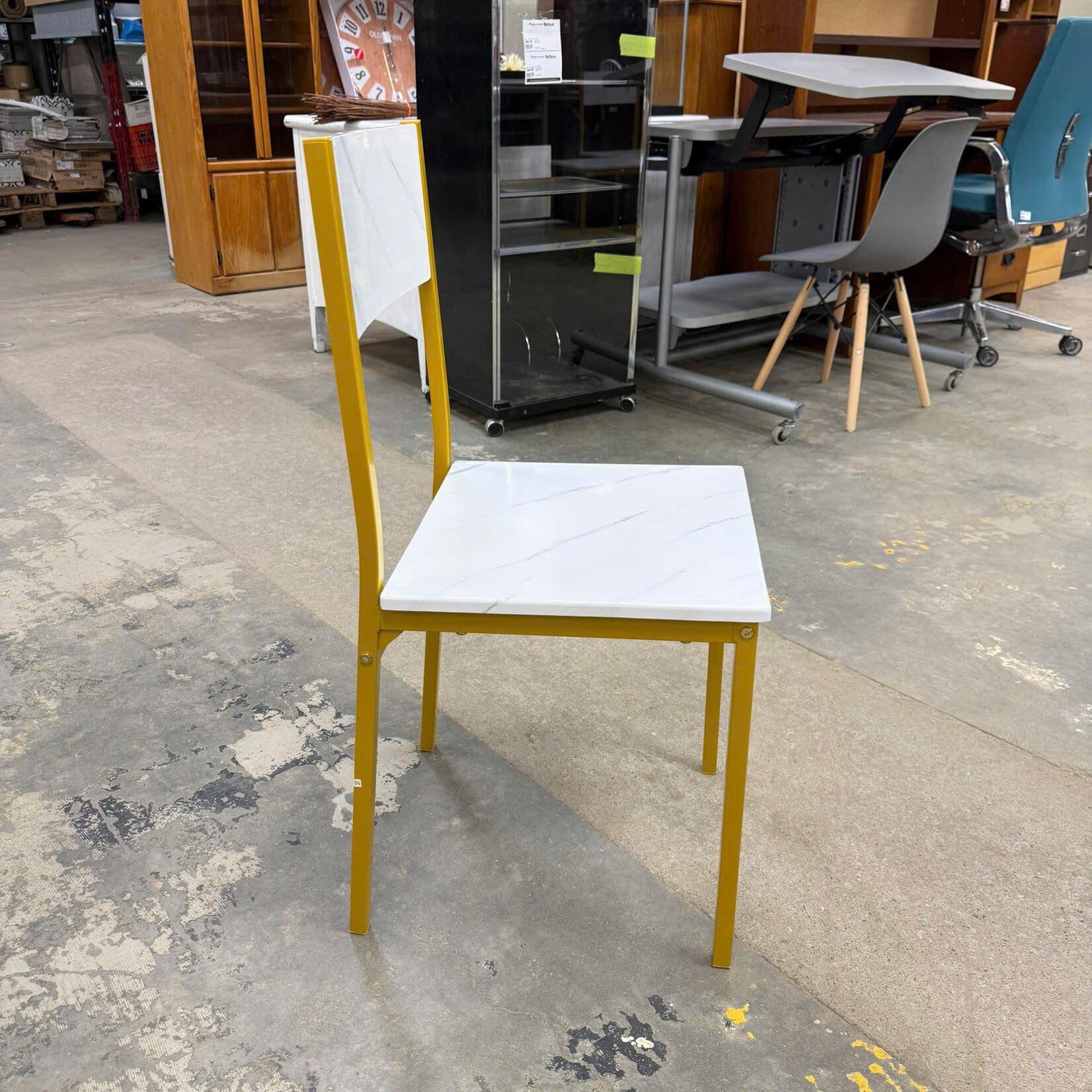 Faux Marble & Golden Chair