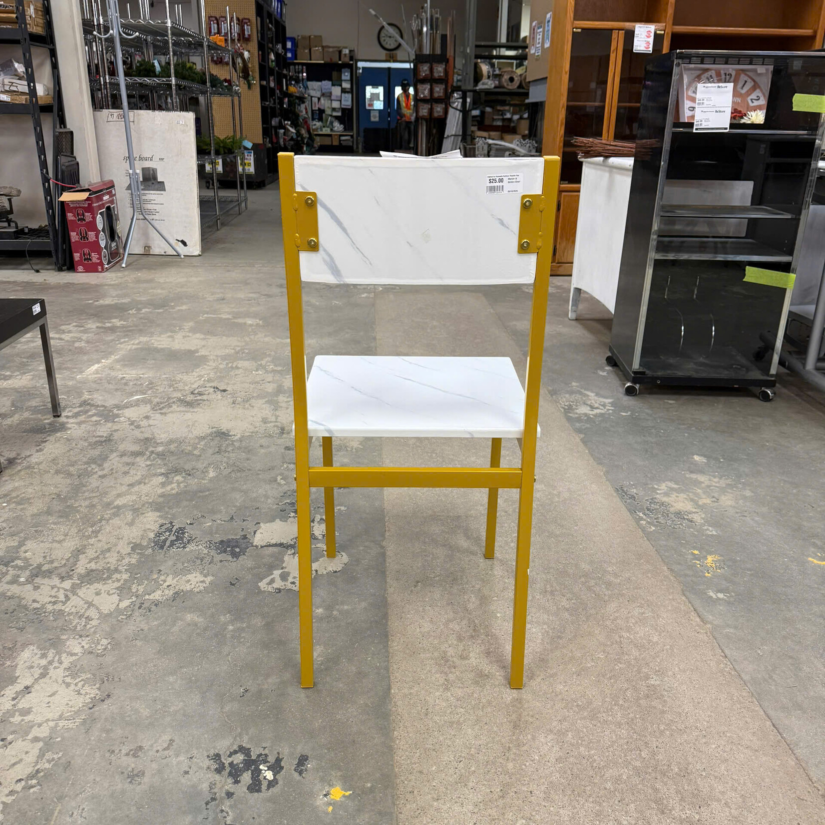 Faux Marble & Golden Chair