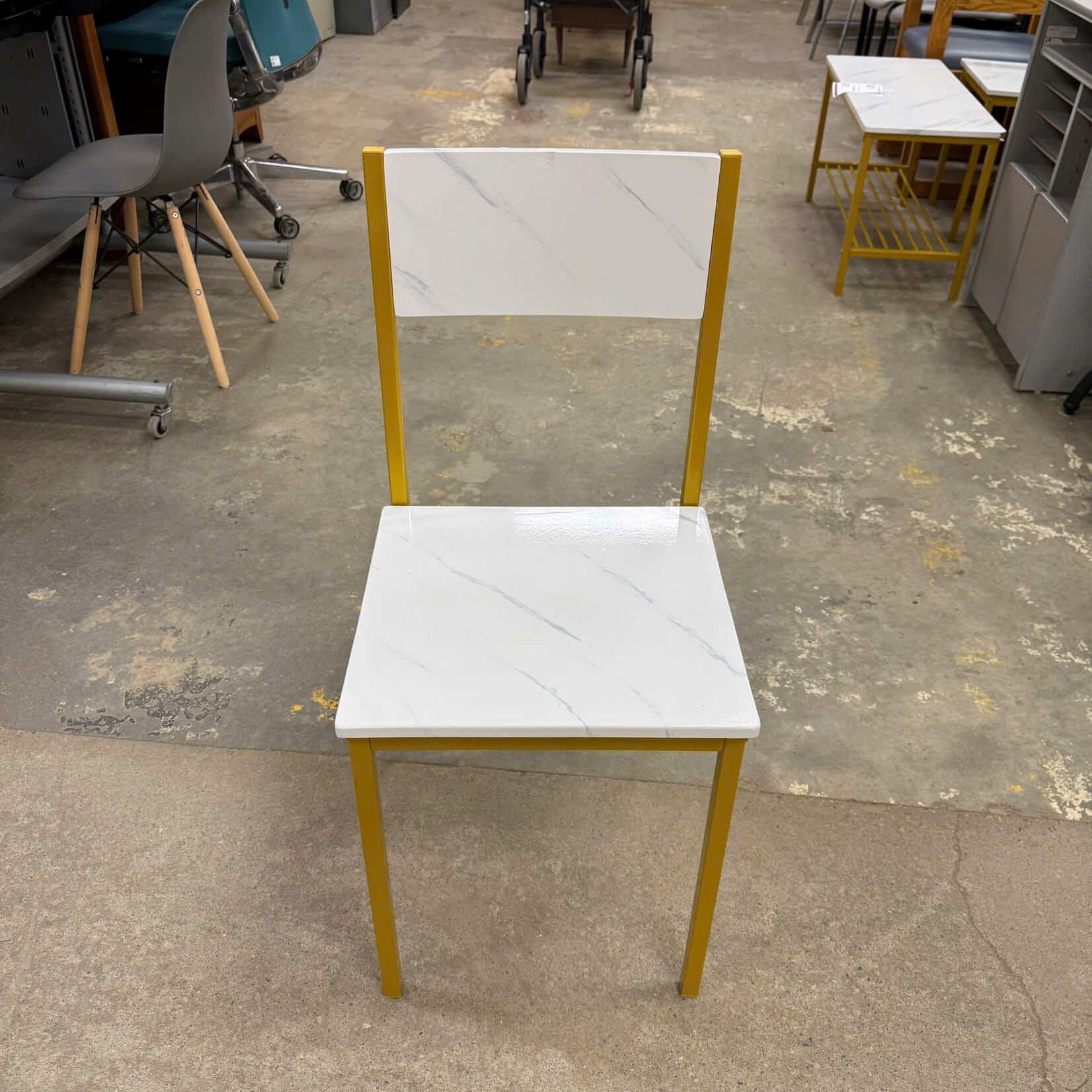 Faux Marble & Golden Chair