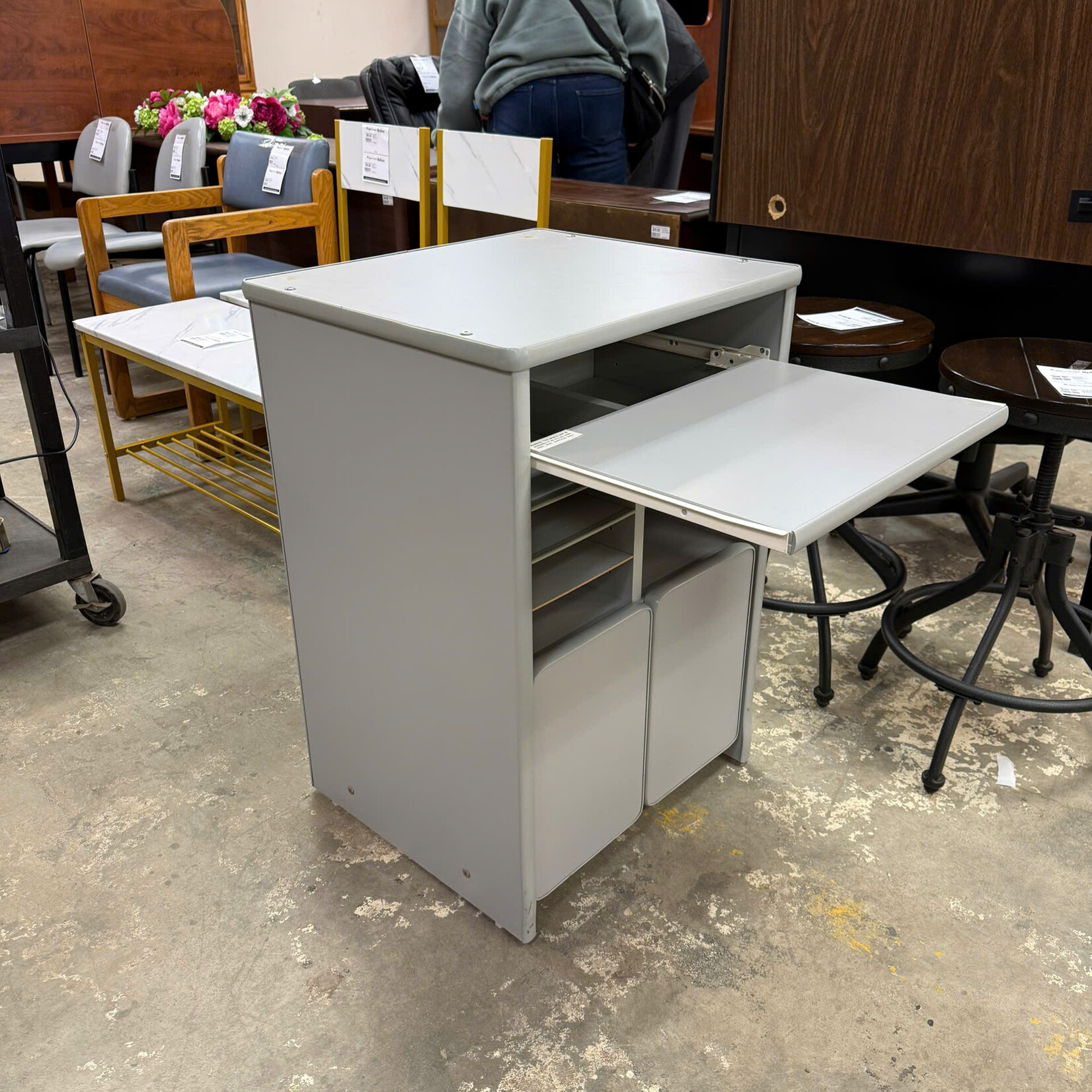 Small Grey File Cabinet