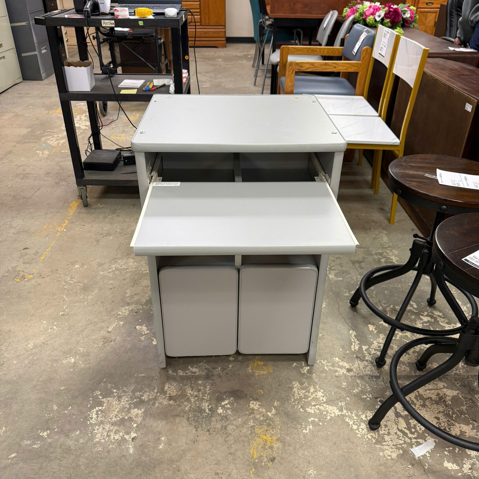 Small Grey File Cabinet