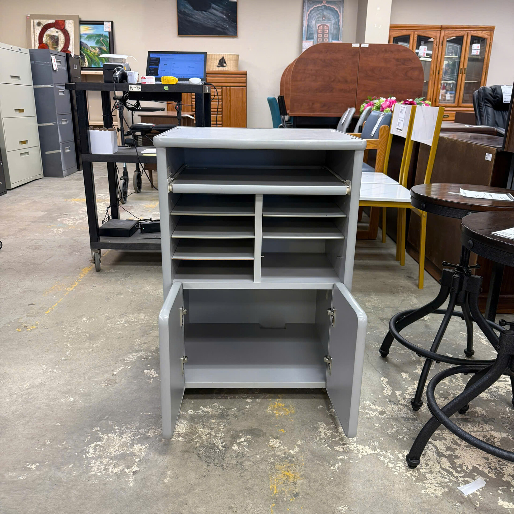Small Grey File Cabinet