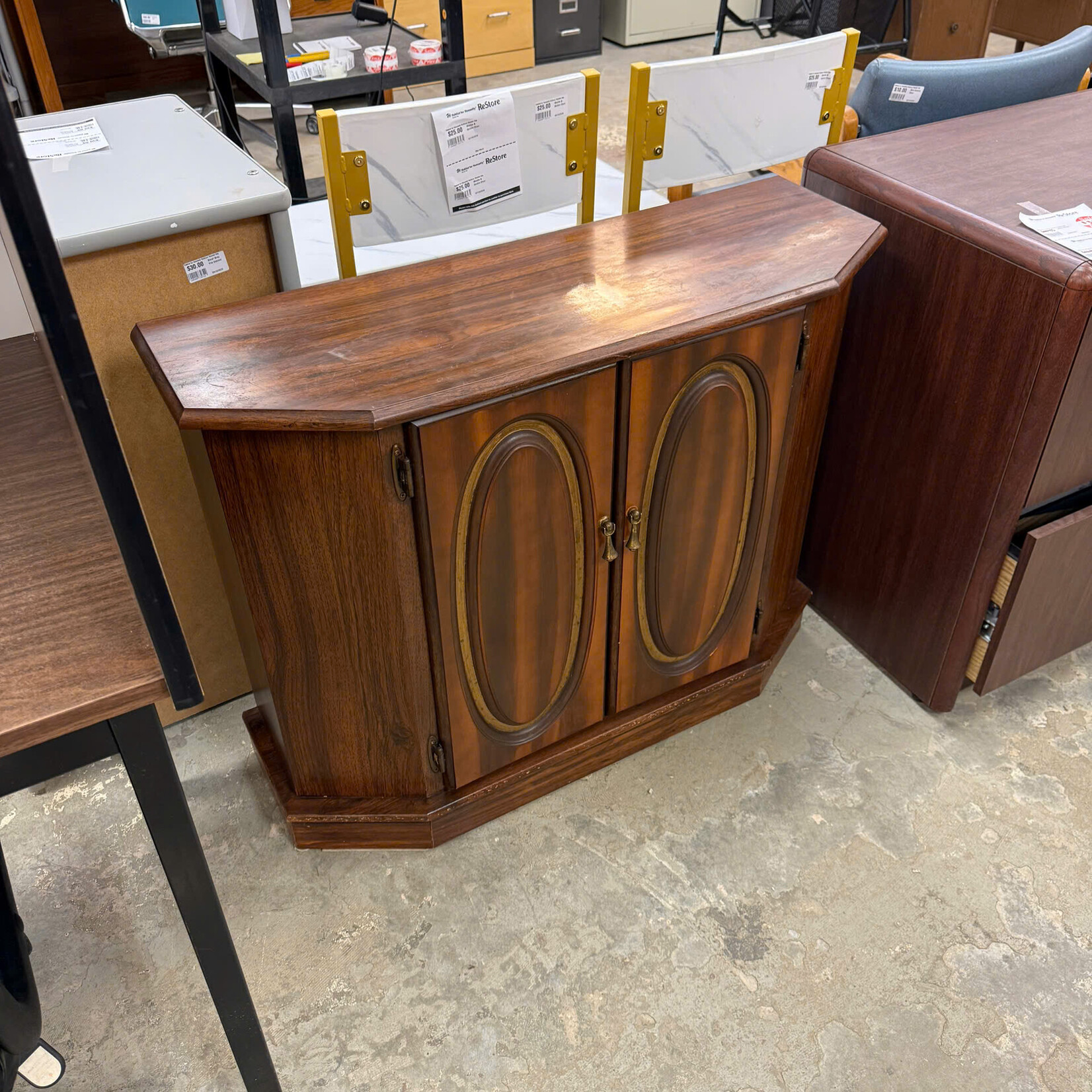 Hex Wooden Corner Cabinet