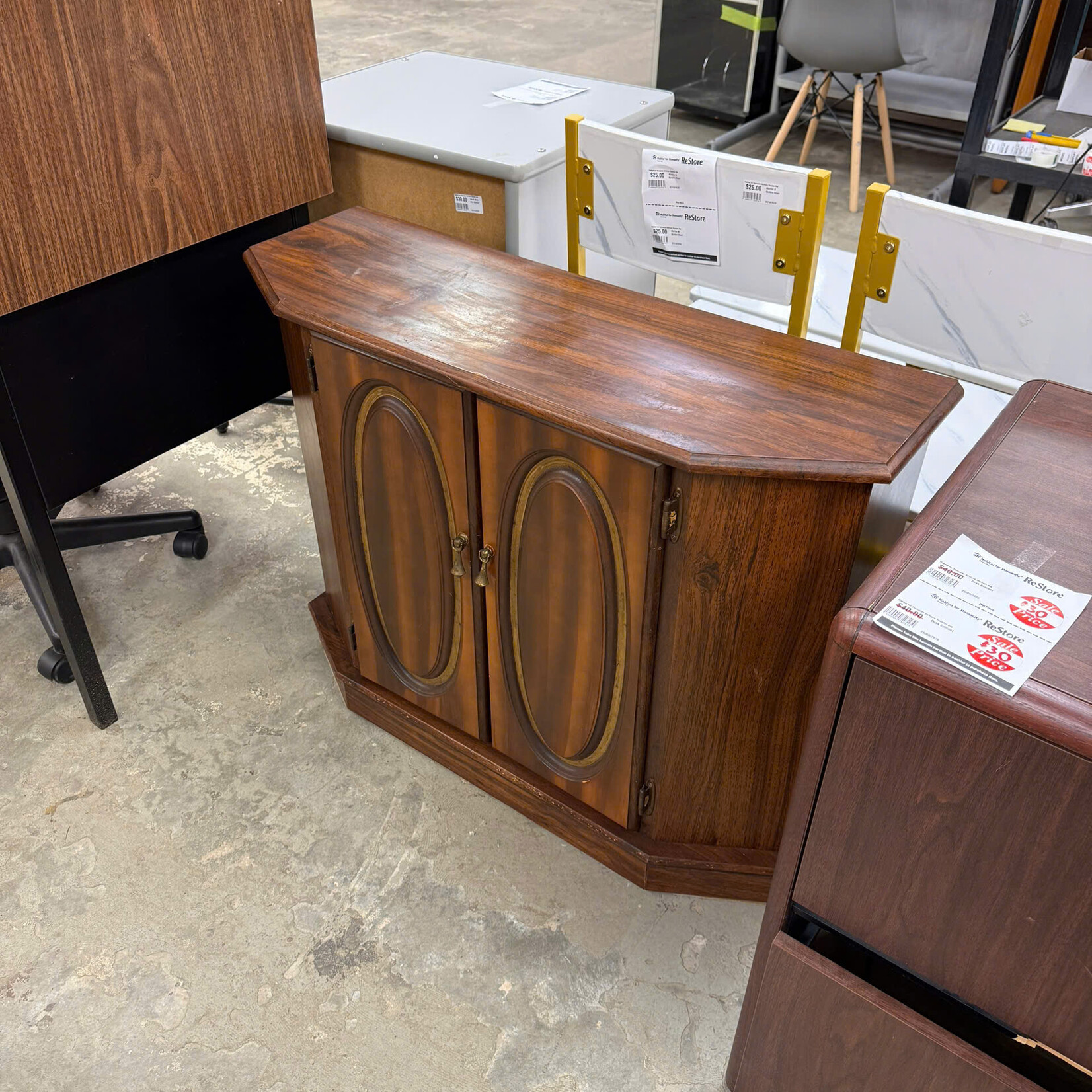 Hex Wooden Corner Cabinet