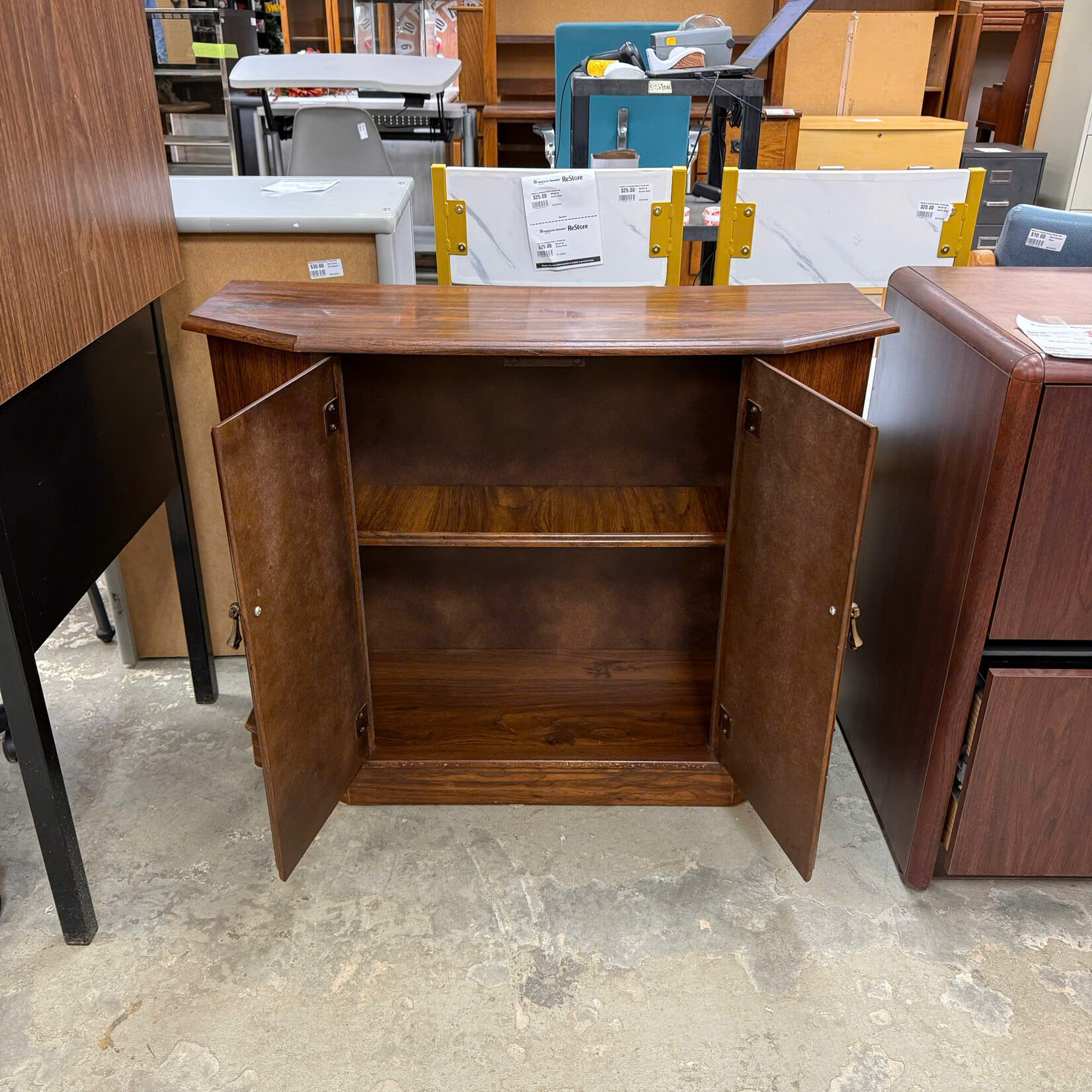 Hex Wooden Corner Cabinet