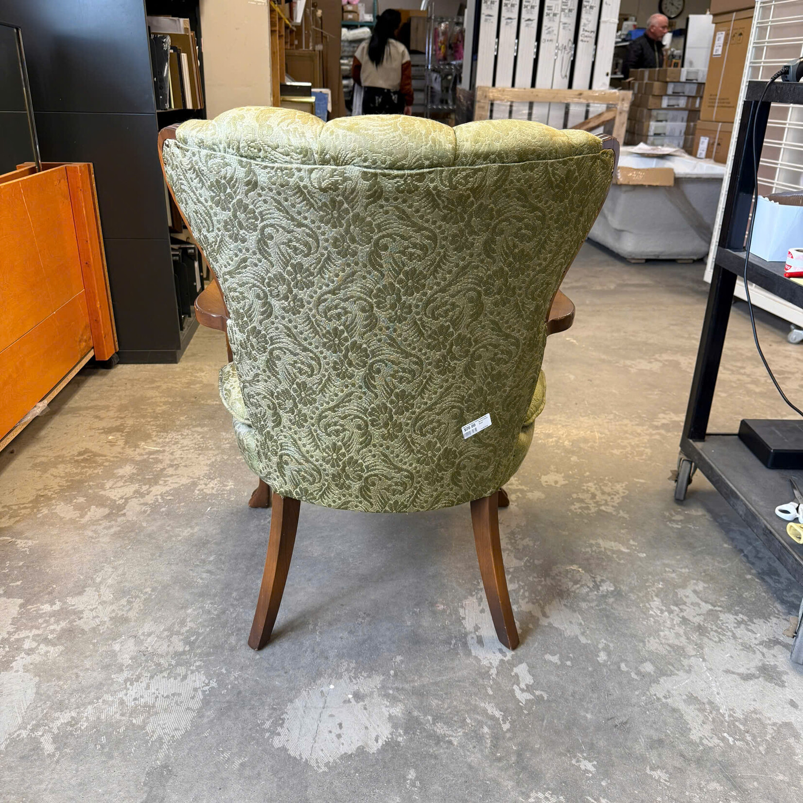 Green Floral Chair