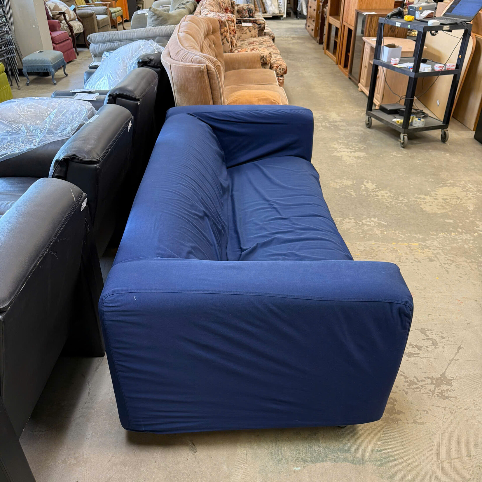 Blue Covered Couch