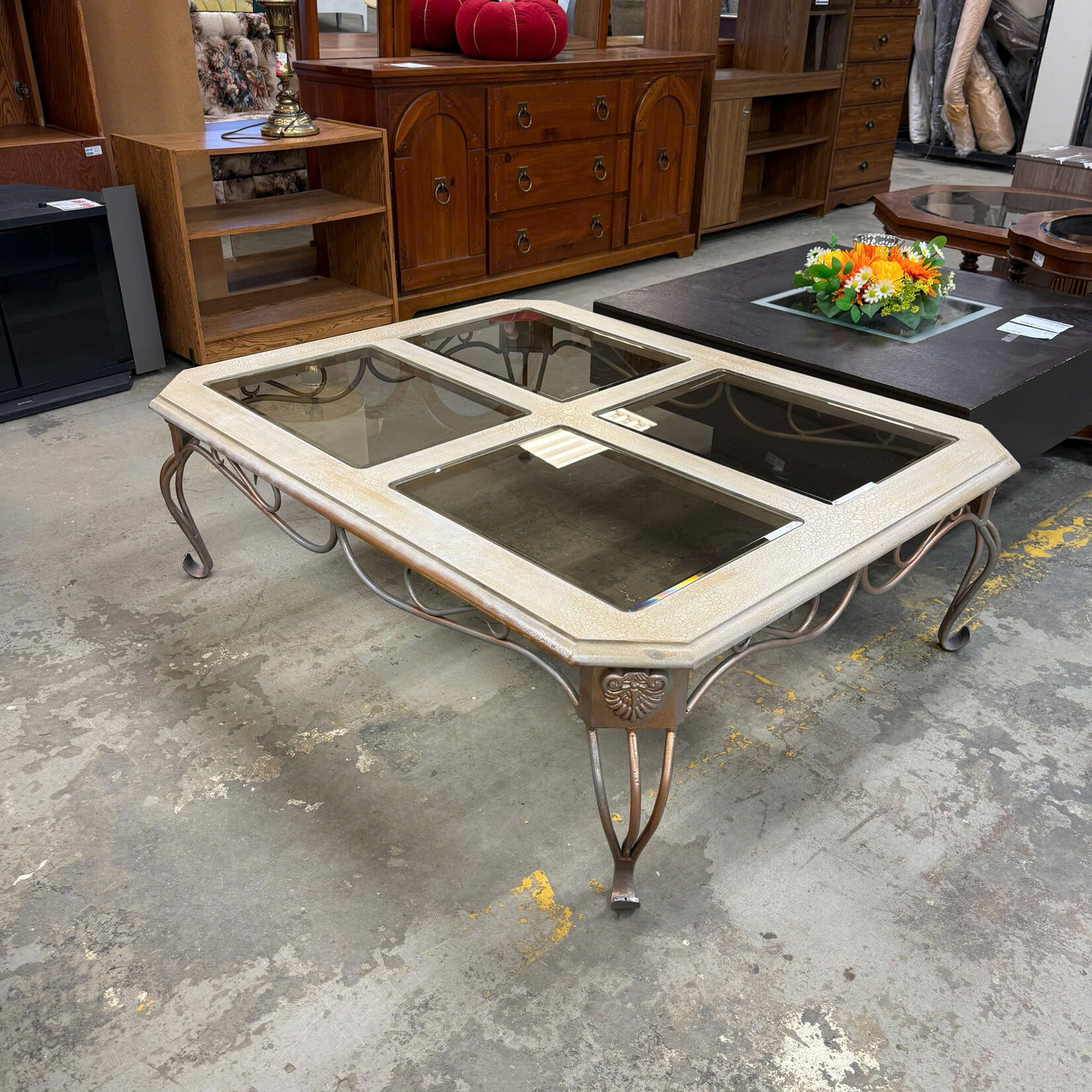 4 Glass Top Coffee Table