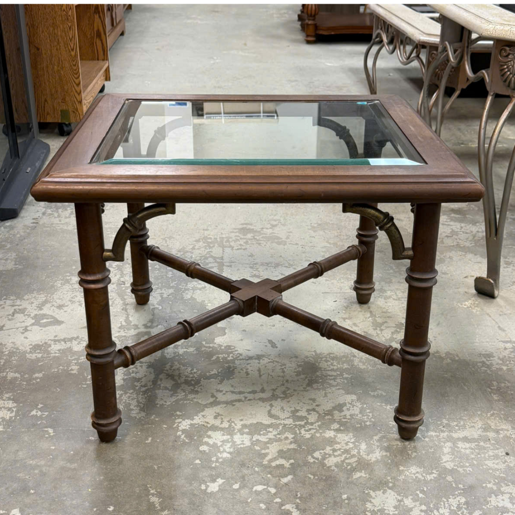 Brown Glass End Table