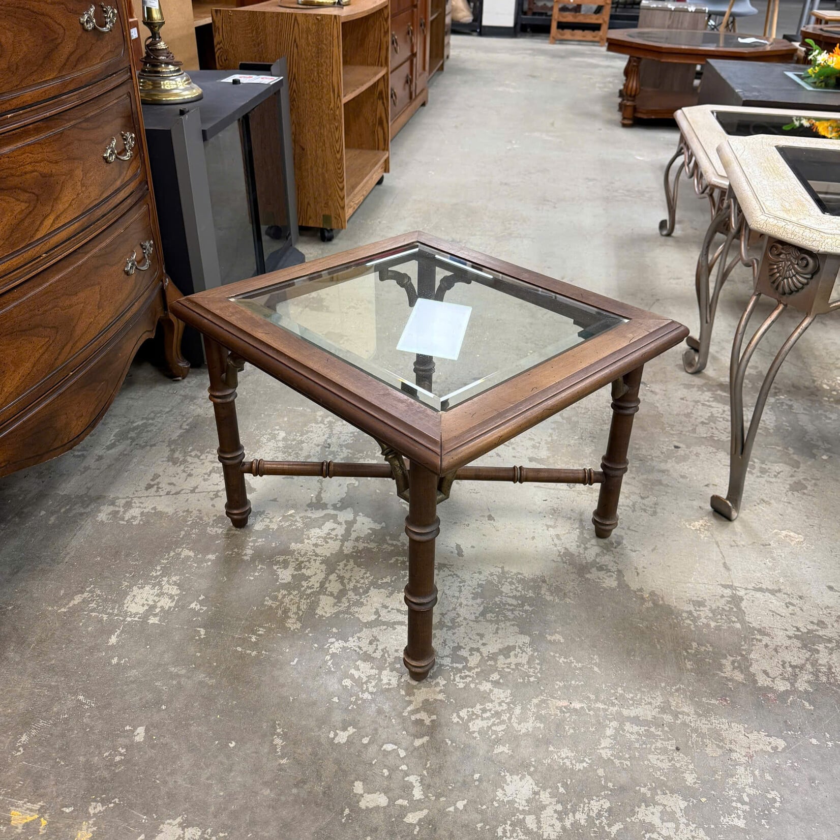 Brown Glass End Table