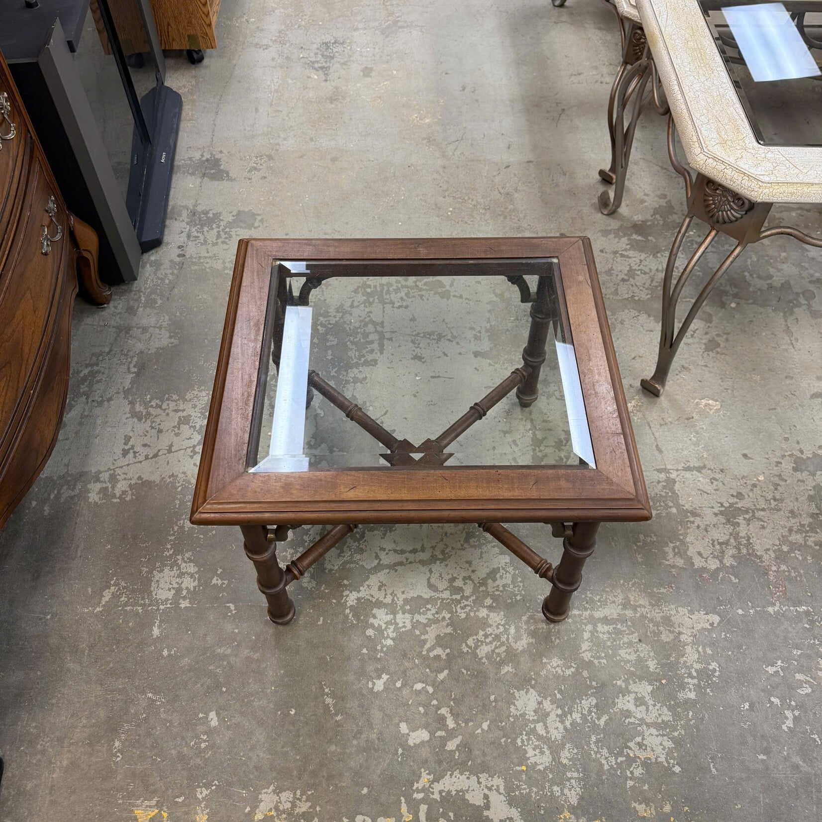 Brown Glass End Table