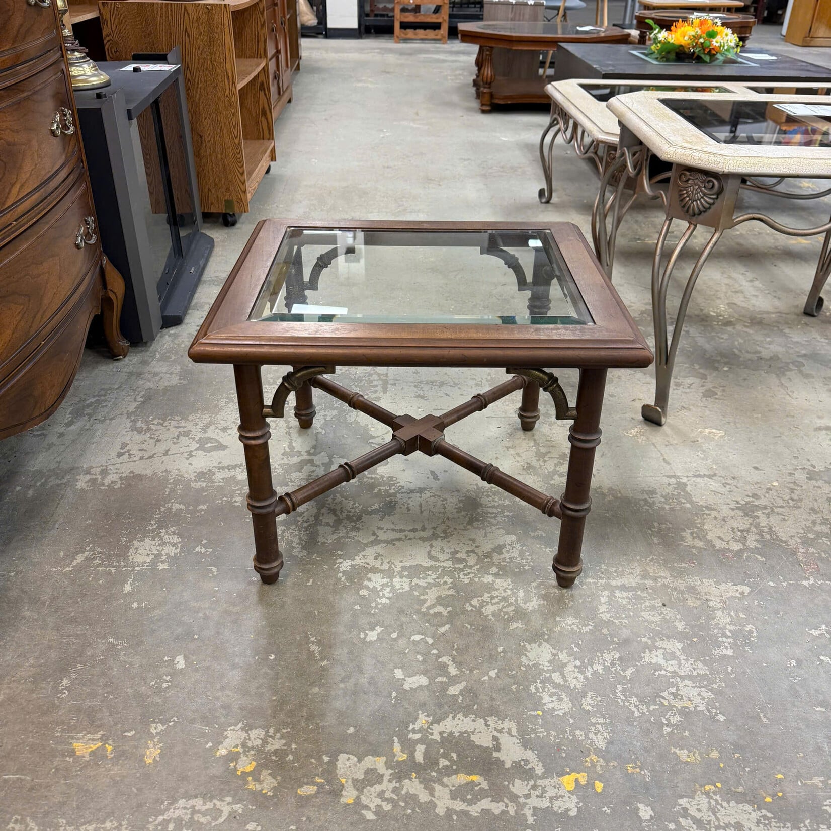 Brown Glass End Table