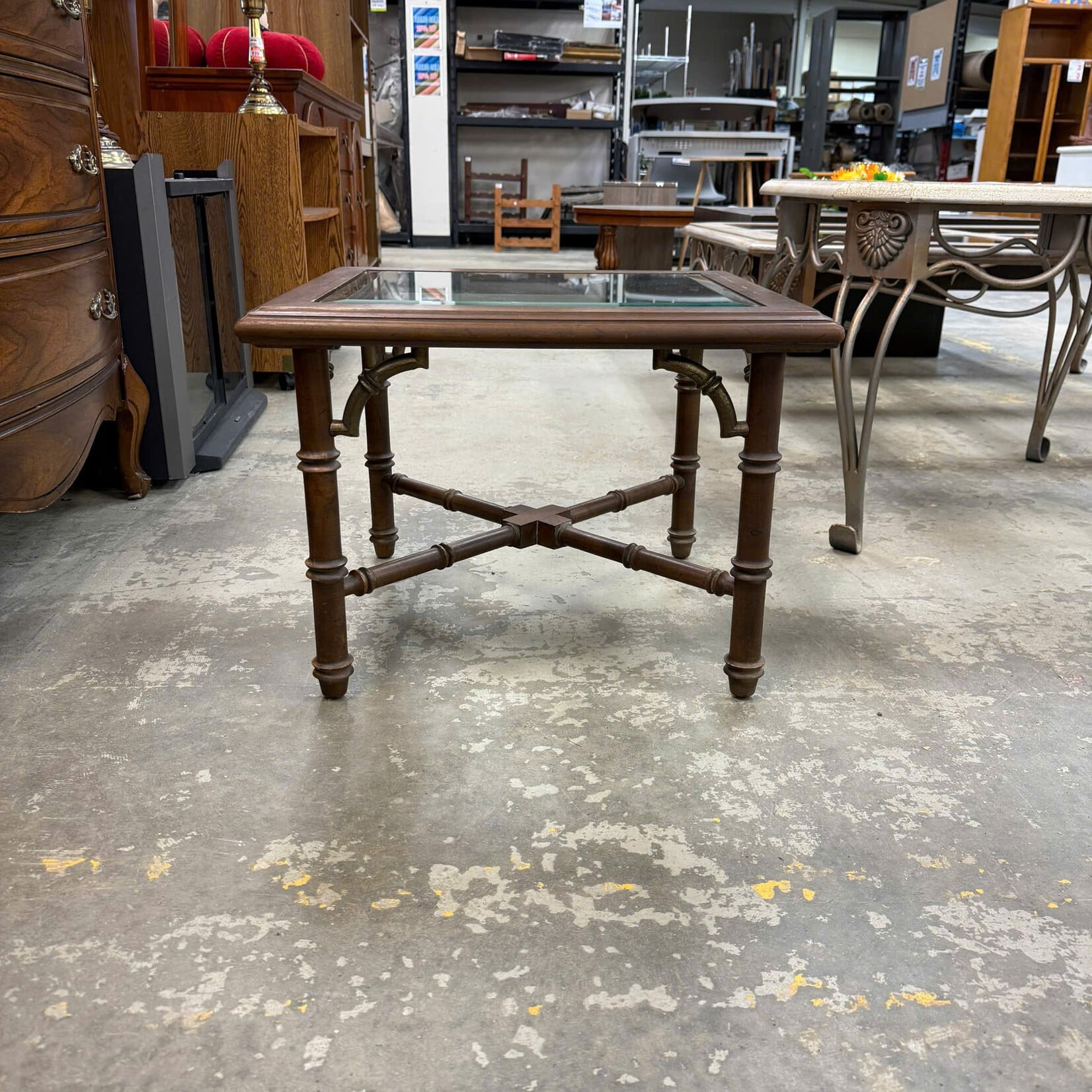 Brown Glass End Table