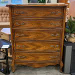 Brown 5 Drawer Tall Dresser