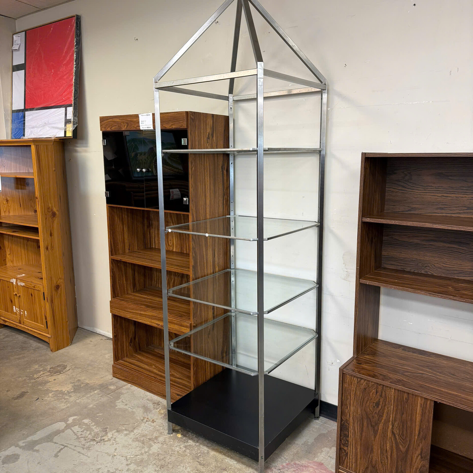 4 Glass Shelf Unit