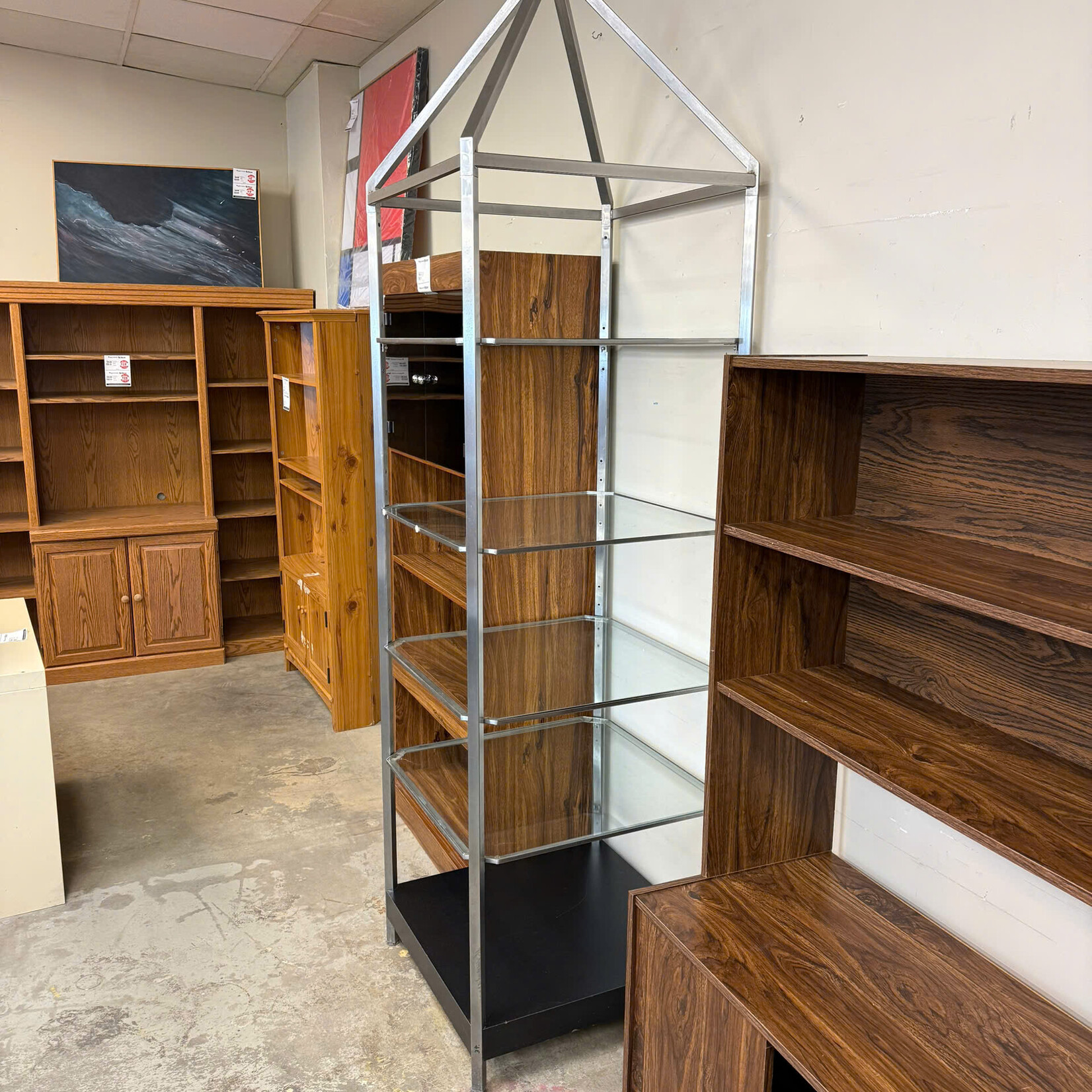 4 Glass Shelf Unit