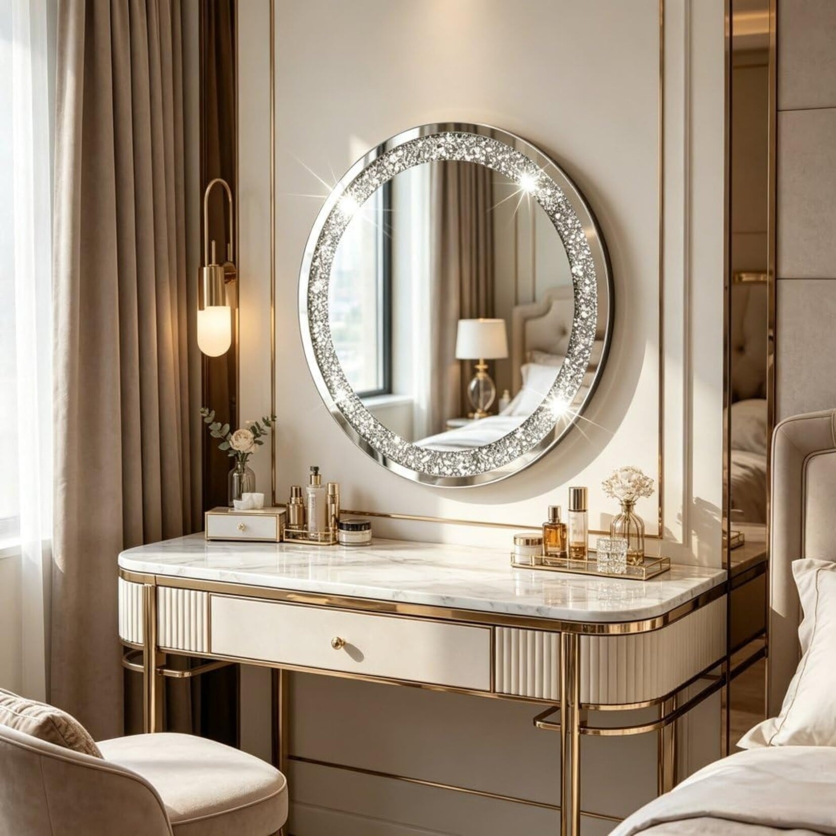 Diamond Rounded Mirror
