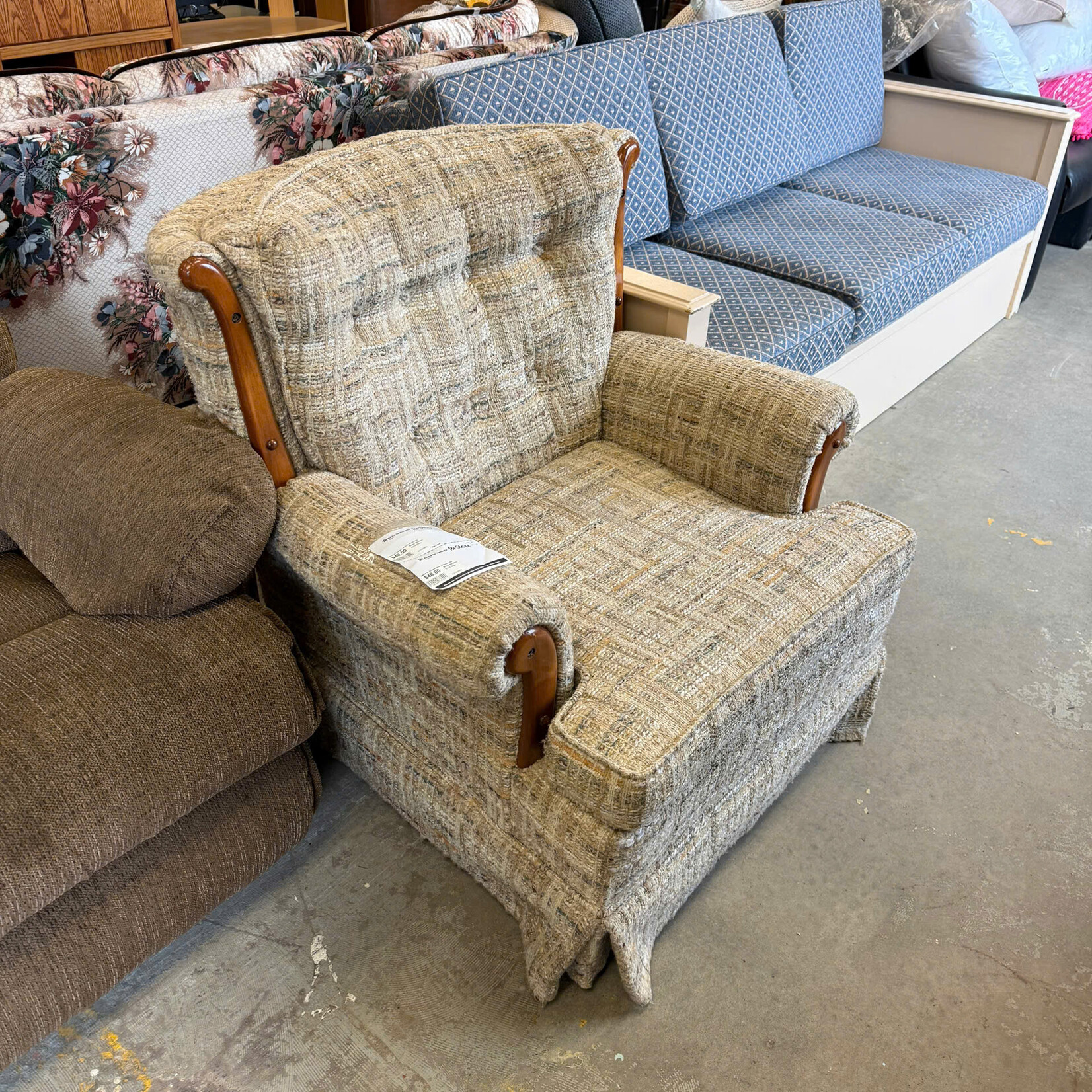 Beige Wooden Front Chair