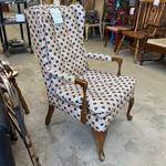 Wingback Armchair W/Blue Diamond