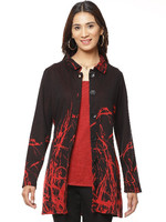Parsley and Sage Button Down Beatrix Black & Red Shirt