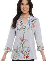 Parsley and Sage Grey Embroidered Tunic