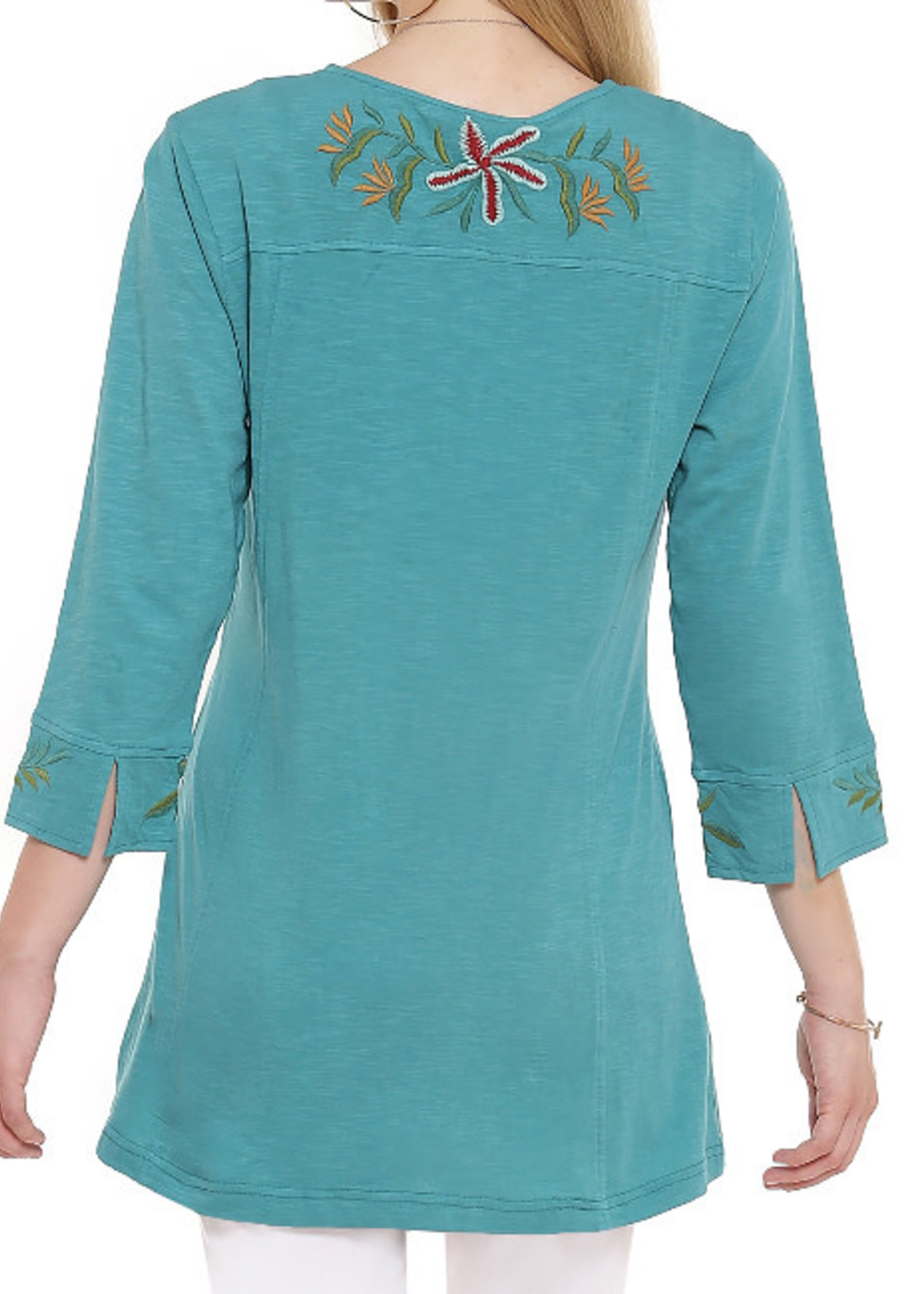 Parsley and Sage Turquoise Embroidered Tunic