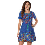 Parsley and Sage Royal Blue Flower Print Dress