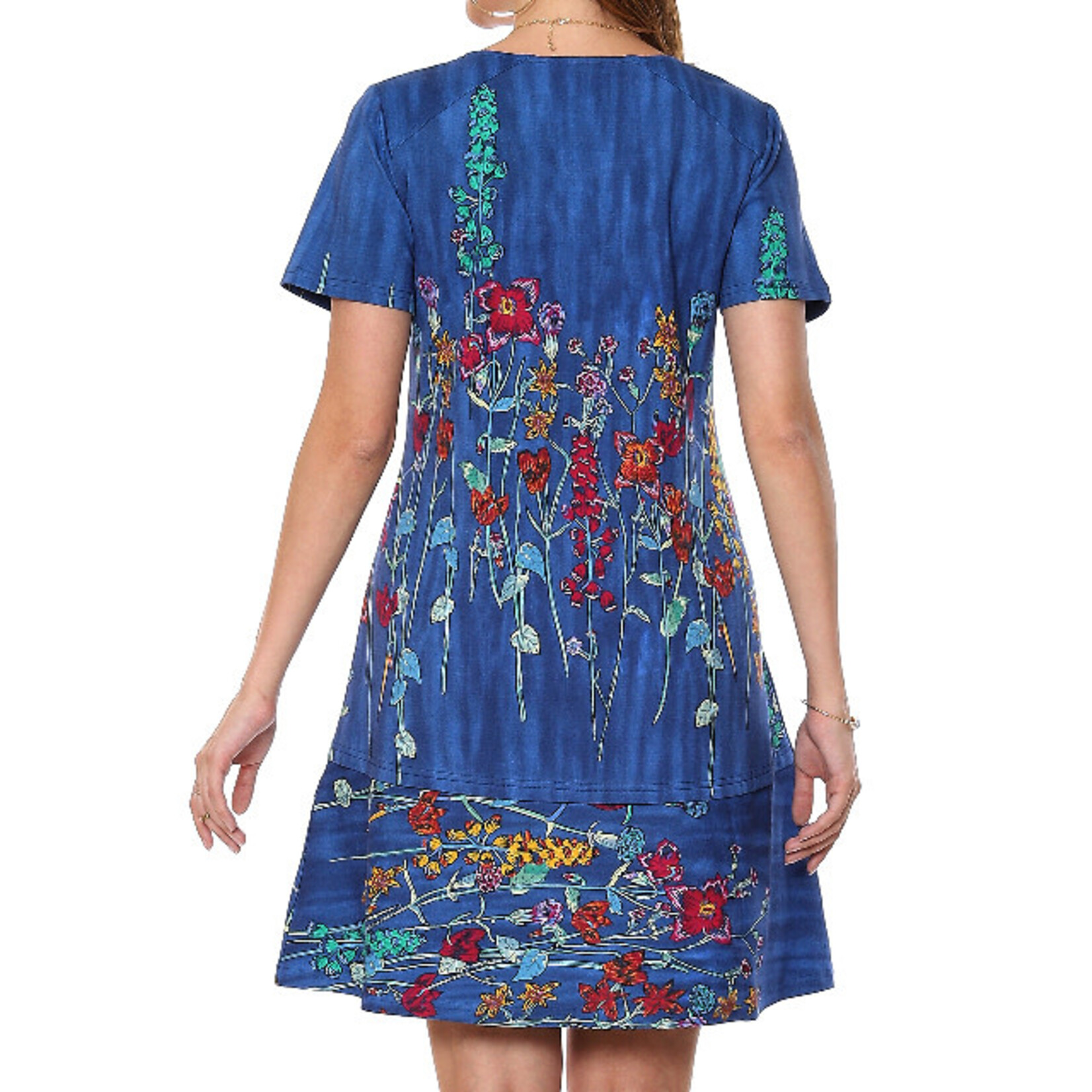 Parsley and Sage Royal Blue Flower Print Dress