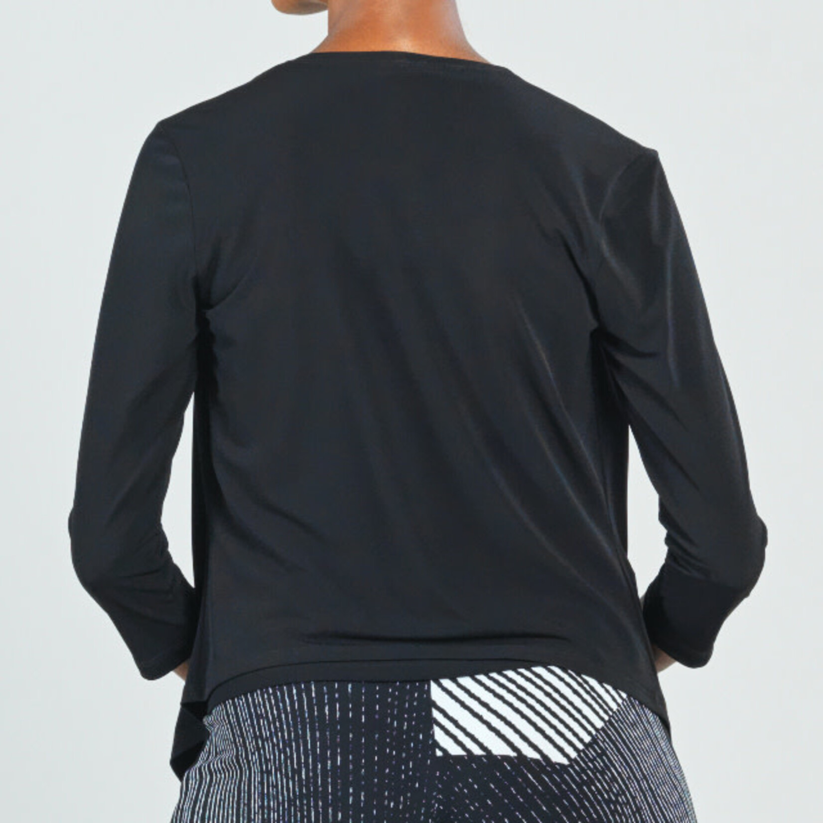 Clara Sun Woo Black Front Tie Cropped Shrug