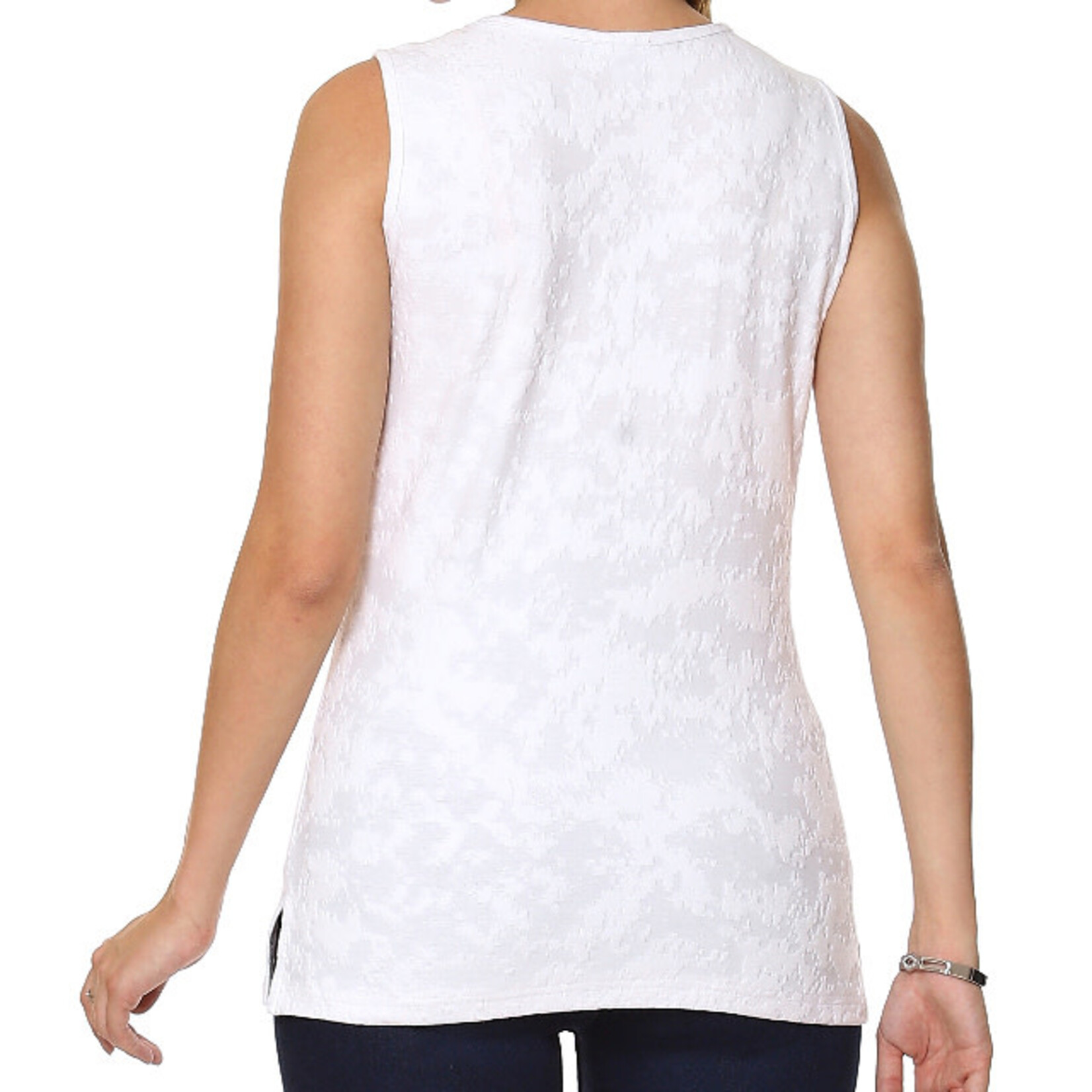 Parsley and Sage White Textured Tank Top