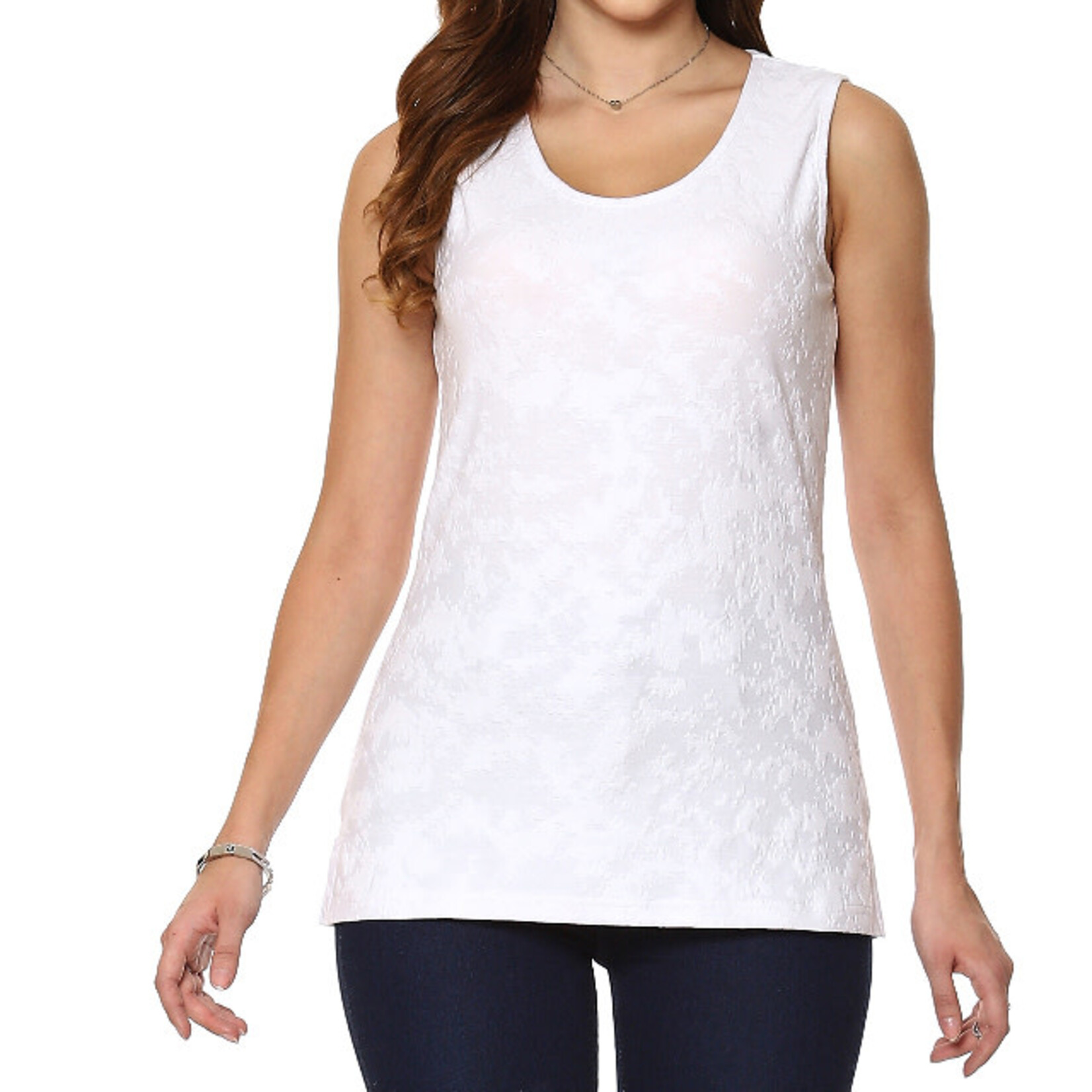 Parsley and Sage White Textured Tank Top