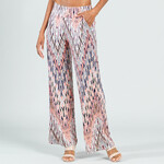 Clara Sun Woo Coral Boho Weave Pattern Pants