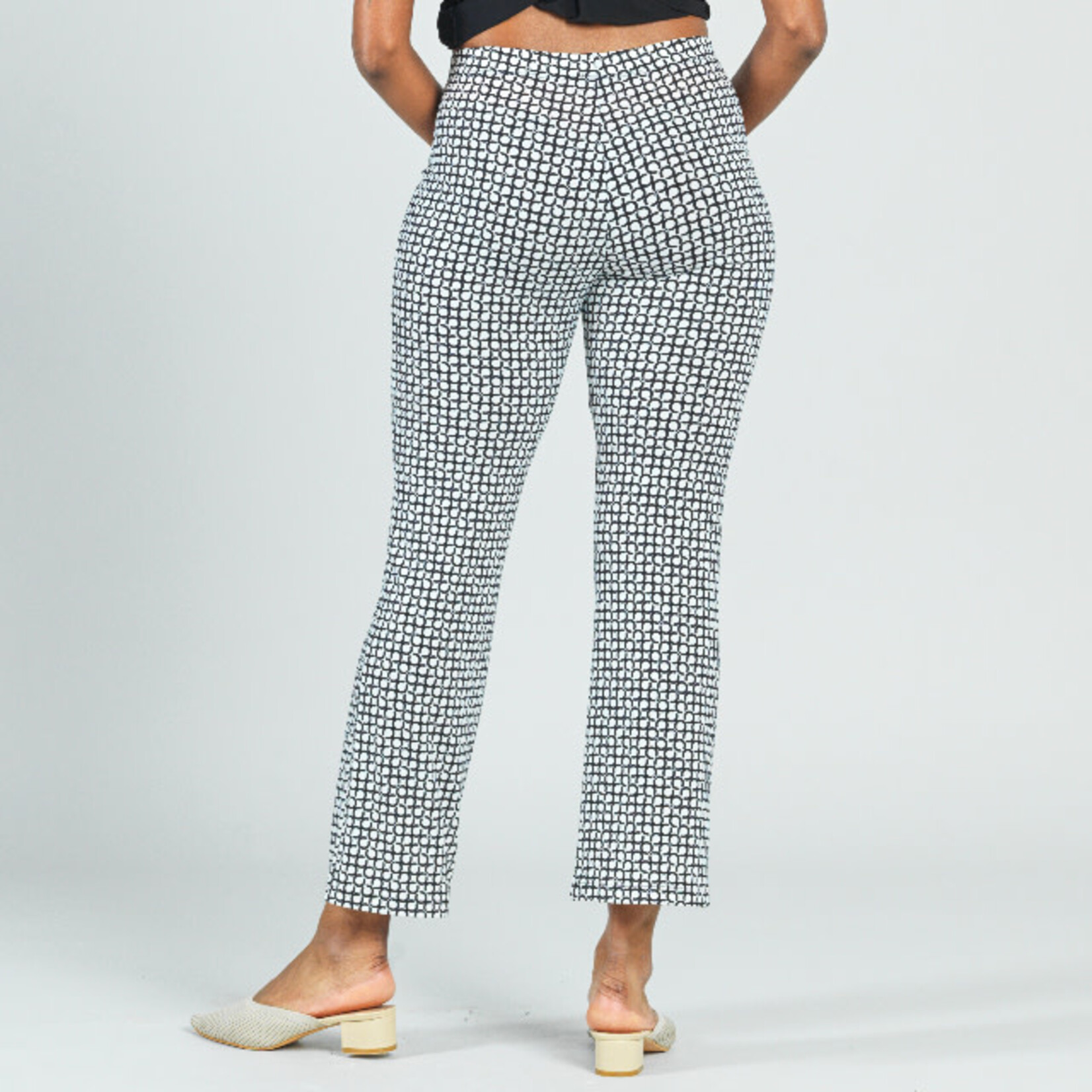 Clara Sun Woo Black & White Chain Print Ankle Pants