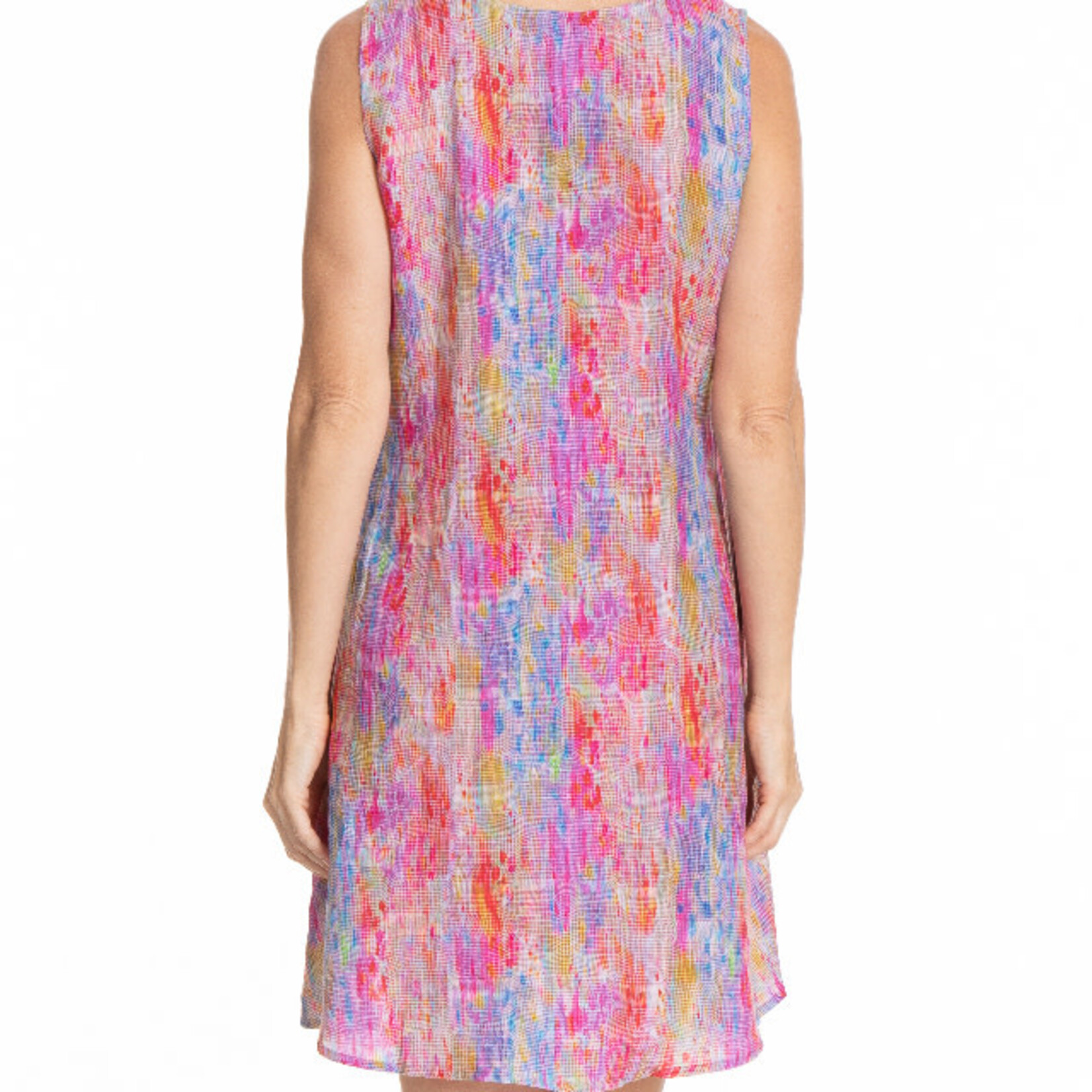 APNY Bright Pixel Print V Neck Sleeveless Dress