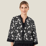 Masai Copenhagen Black With White Floral Embroidery Short Jacket