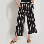 Lysse Black & Cream Tidal Stripe Wide Leg Pant