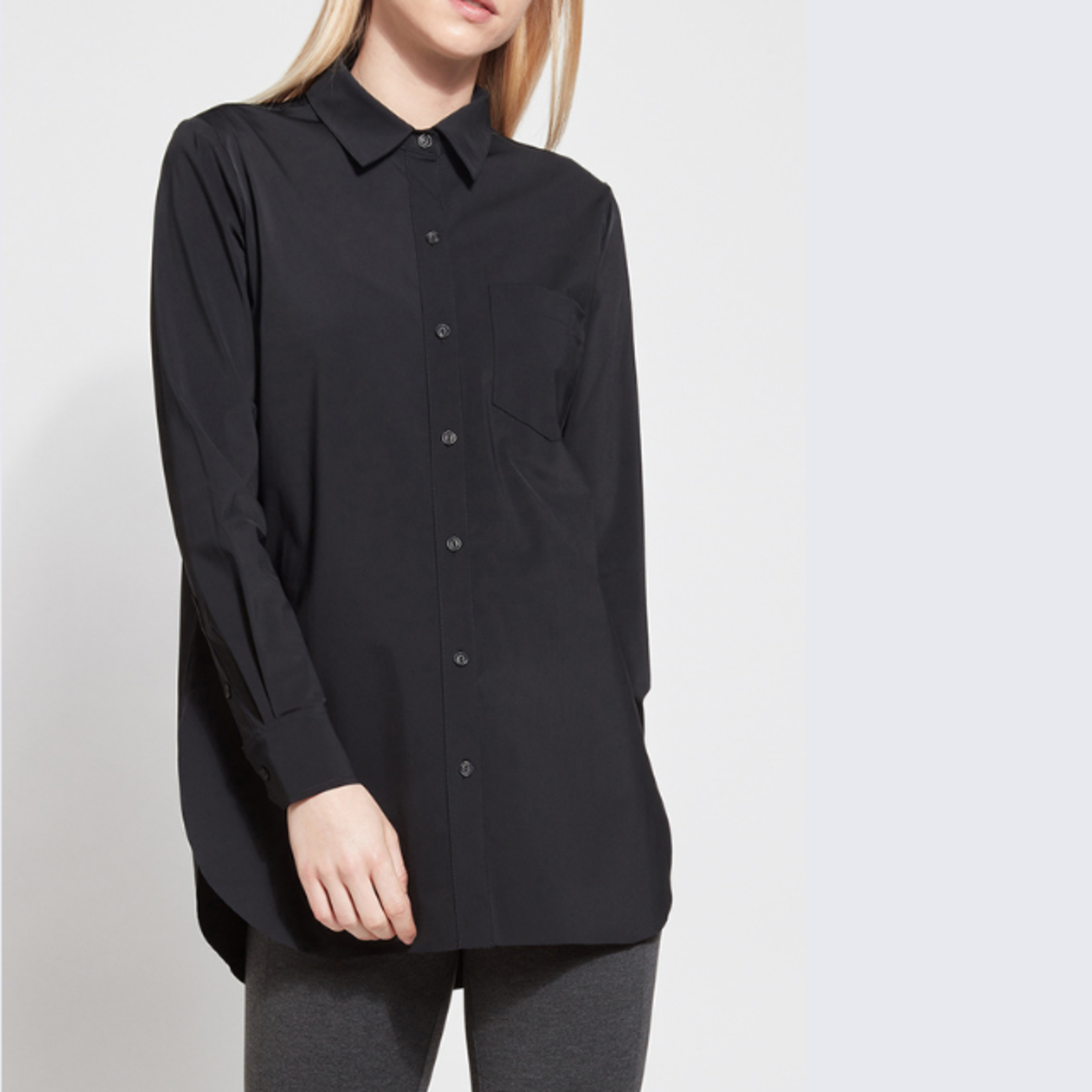 Lysse Black Button Down Basic Shirt